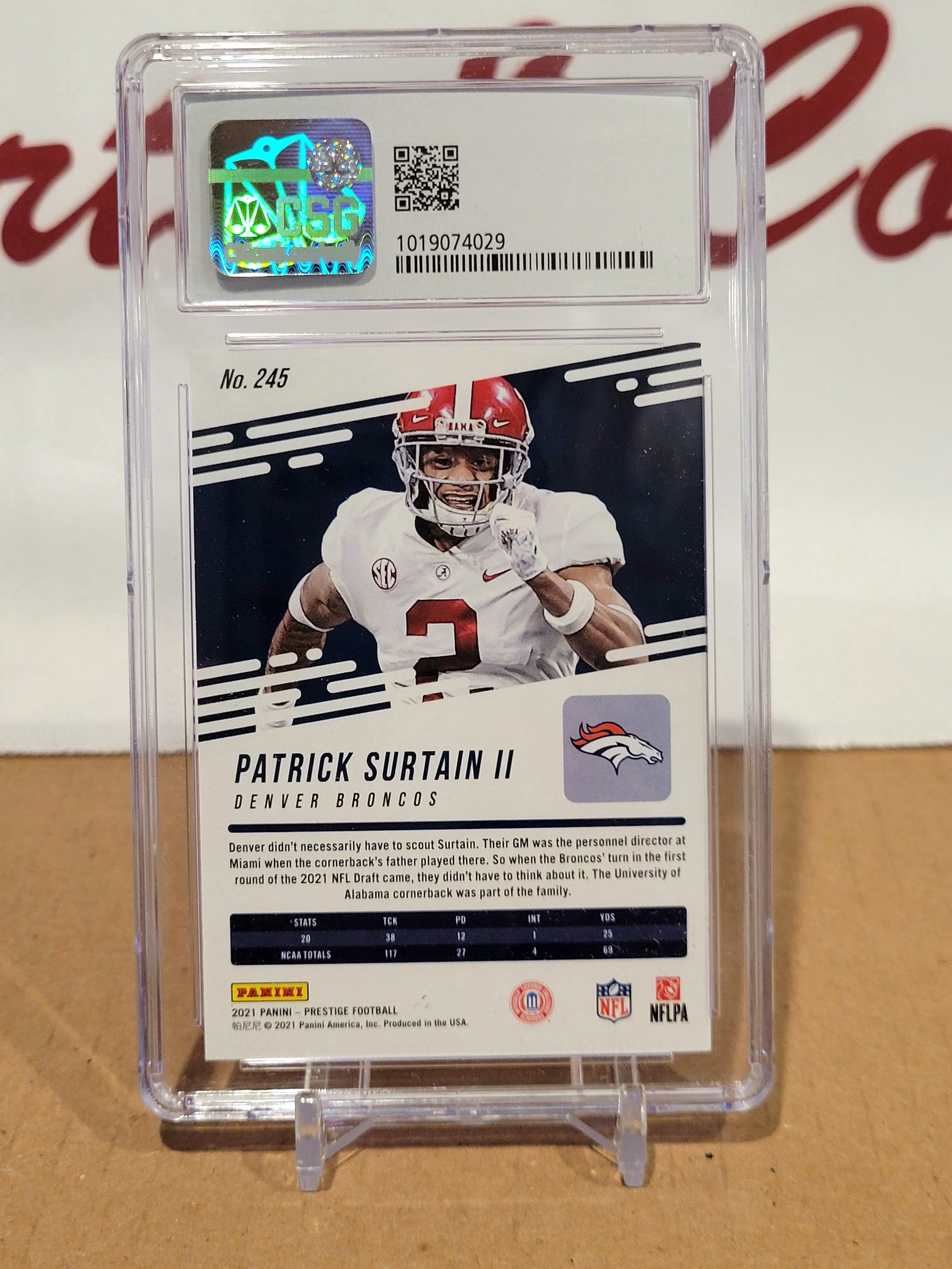 Patrick Surtain II Prestige Green /199 RC - CSG 9 image 2