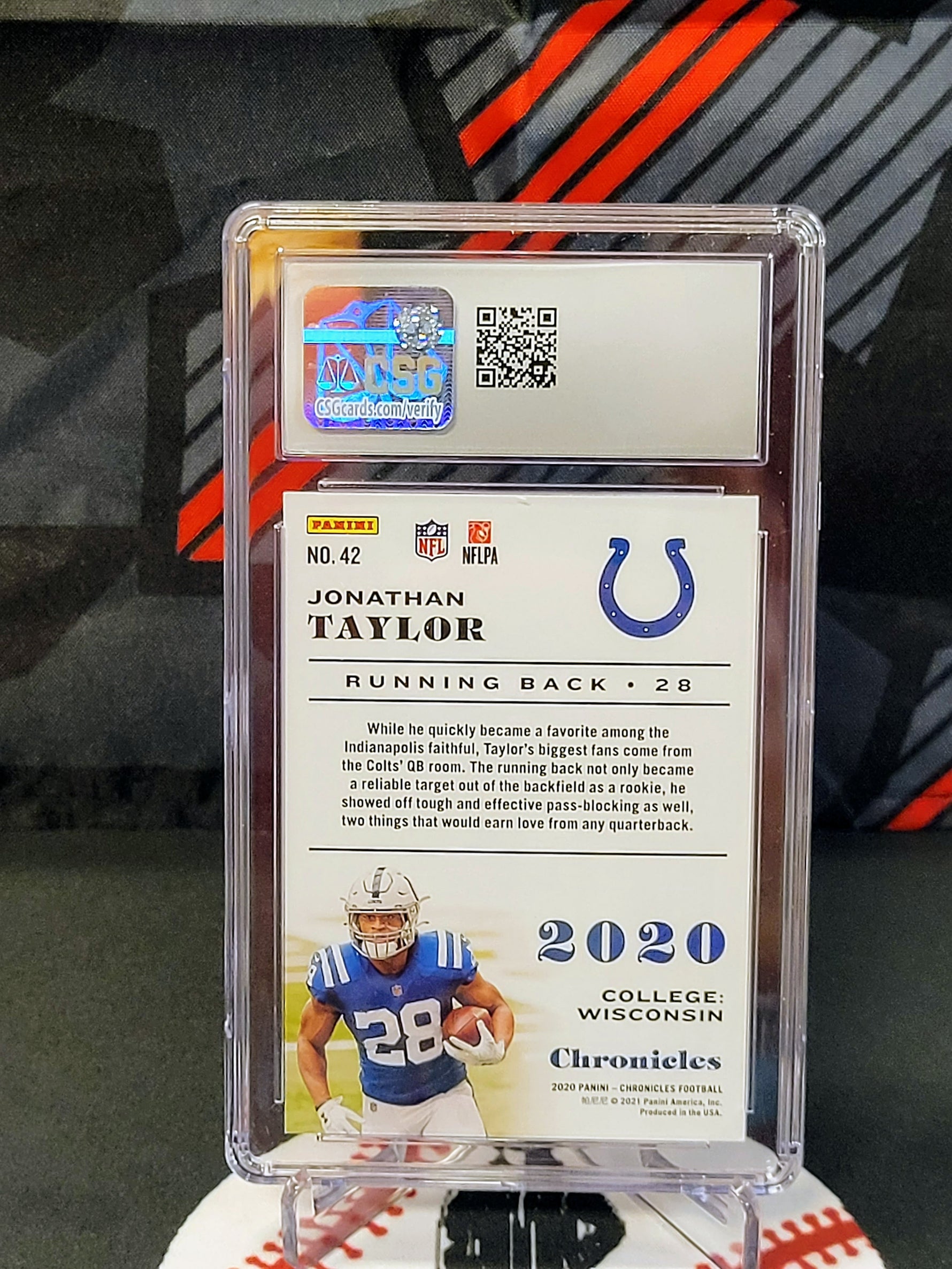 Jonathan Taylor Colts Chronicles RC #42 Bronze Graded - CSG 9 image 1