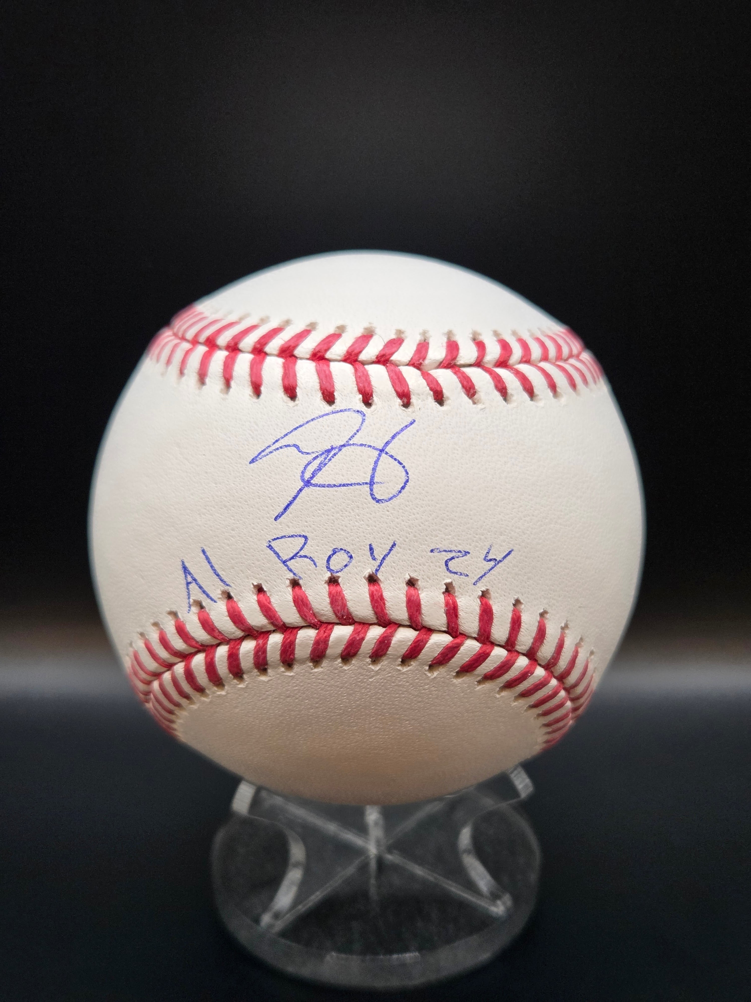 Luis Gil Signed OMLB Baseball w/ AL 2024 ROY Inscription - Yankees image 0