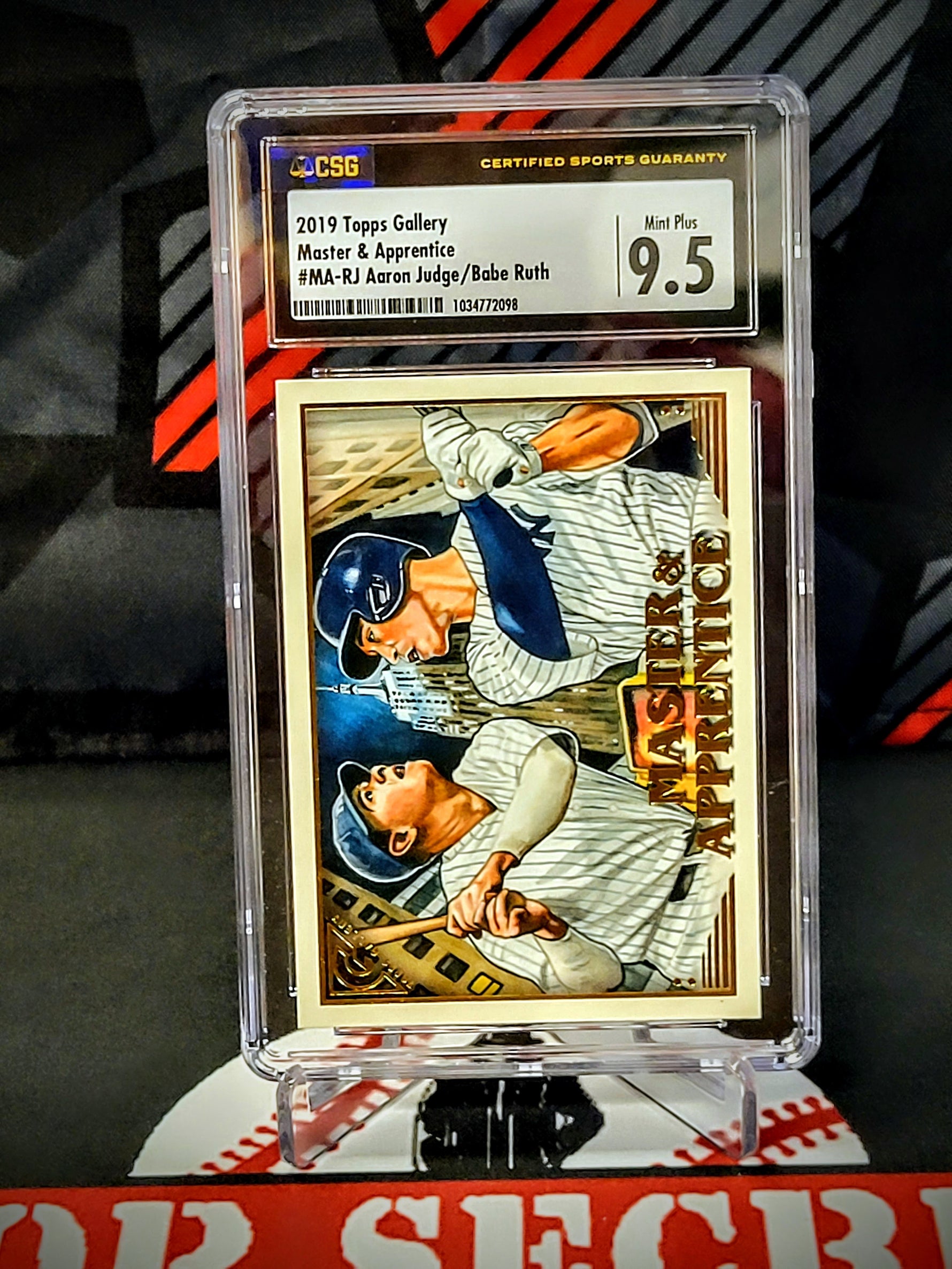 Aaron Judge/Babe Ruth Yankees 2019 Topps Gallery Graded - CSG image 1