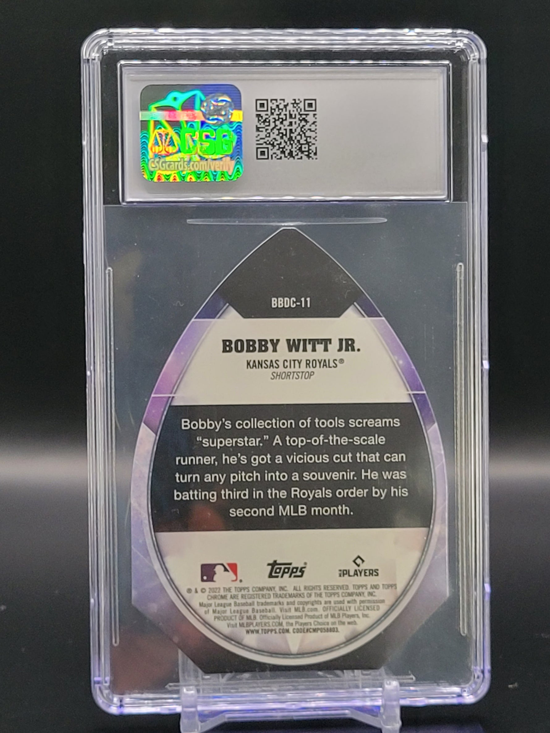 Bobby Witt Jr RC 2022 Topps Chrome Ben Baller Die-Cut #BBDC-11 - Royals CSG 9.5 image 1