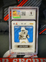 Josh Palmer Chargers Illusions #129 Rookie Red /99 Auto Graded - CSG 9.5 image 2