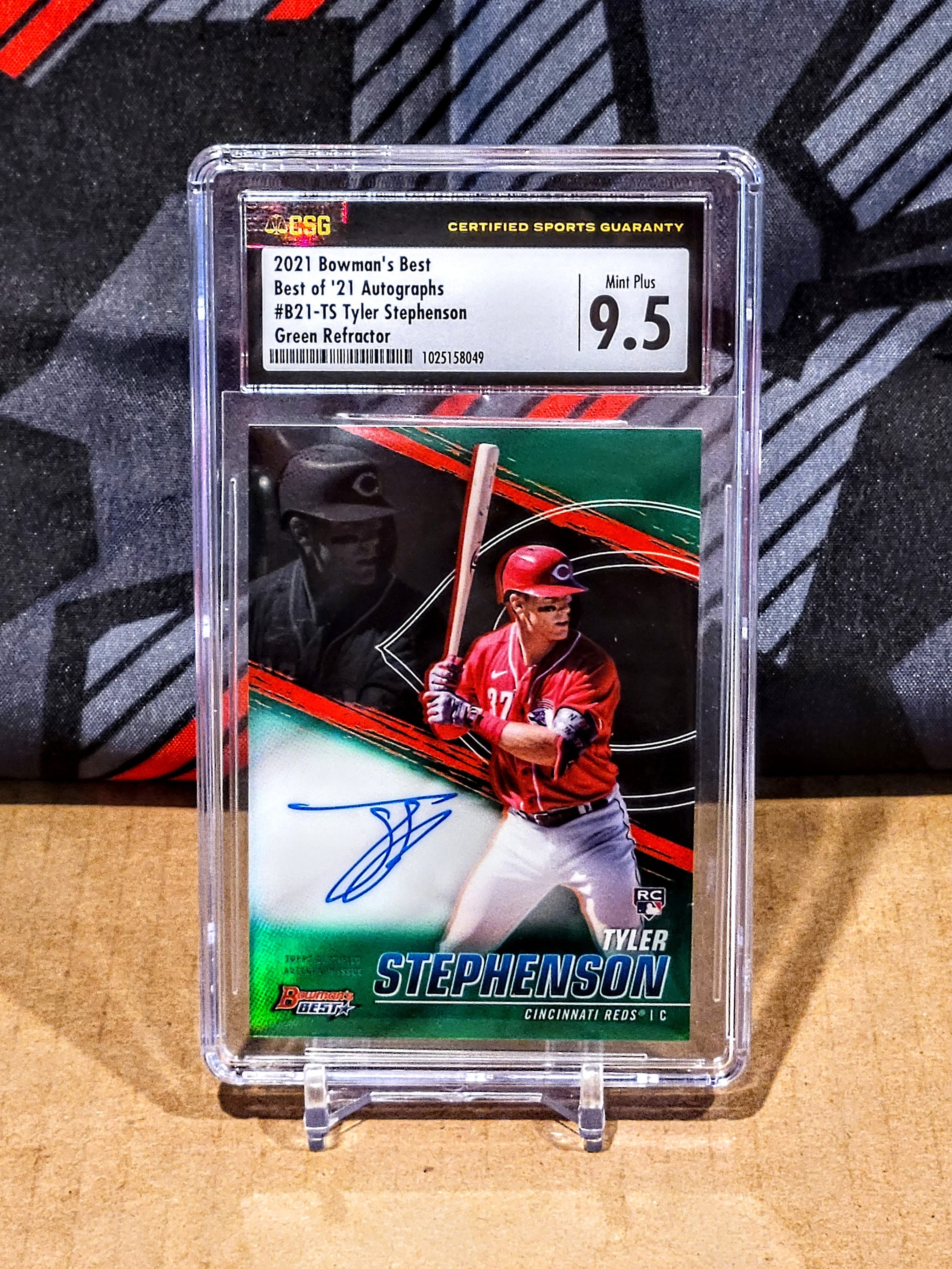 Tyler Stephenson Reds - Bowman's Best AUTO Rookie Card Green /99 - CSG 9.5 image 0