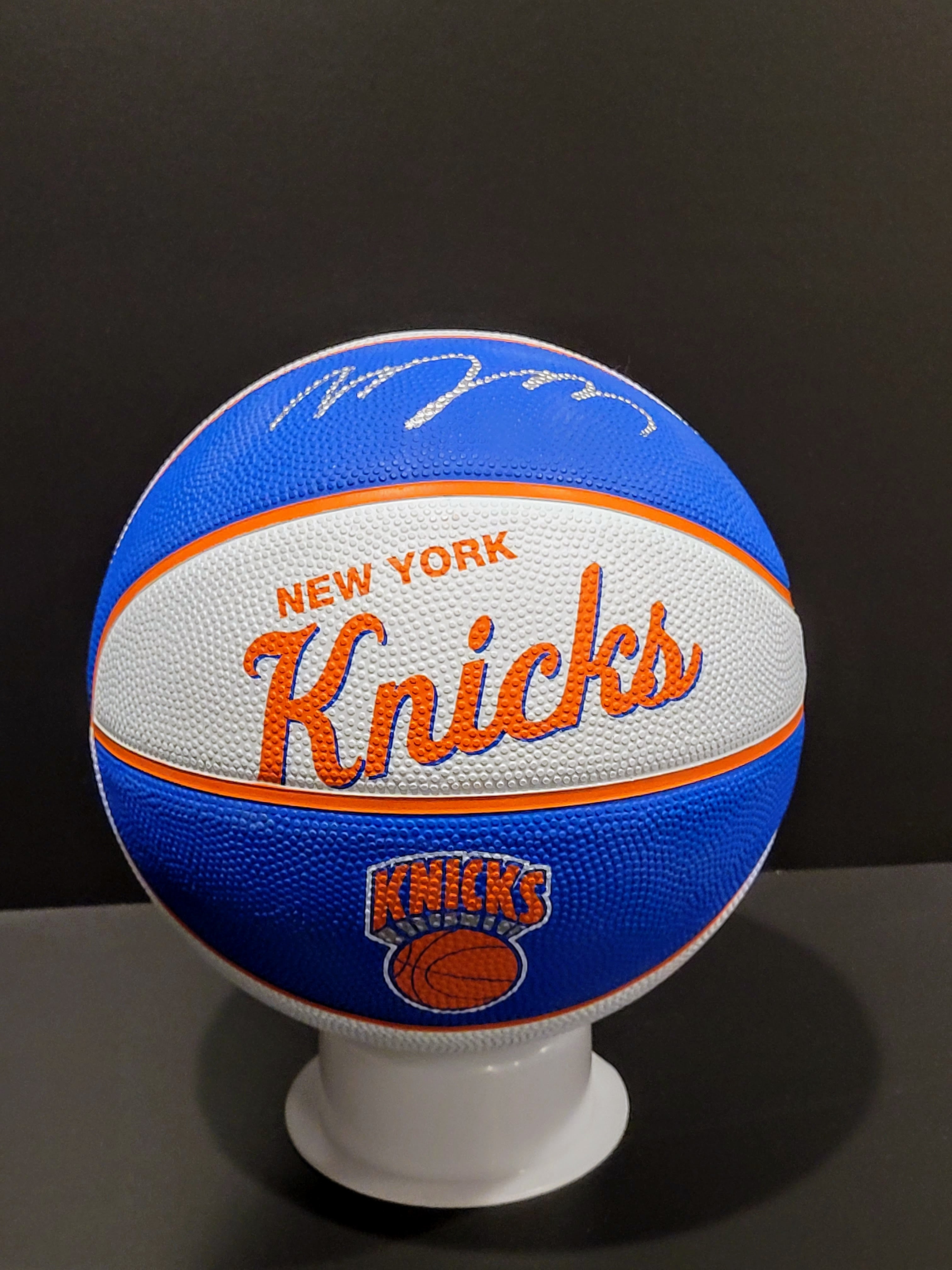 Miles McBride Signed NYK Wilson Classics Logo Mini Basketball - NY Knicks image 0