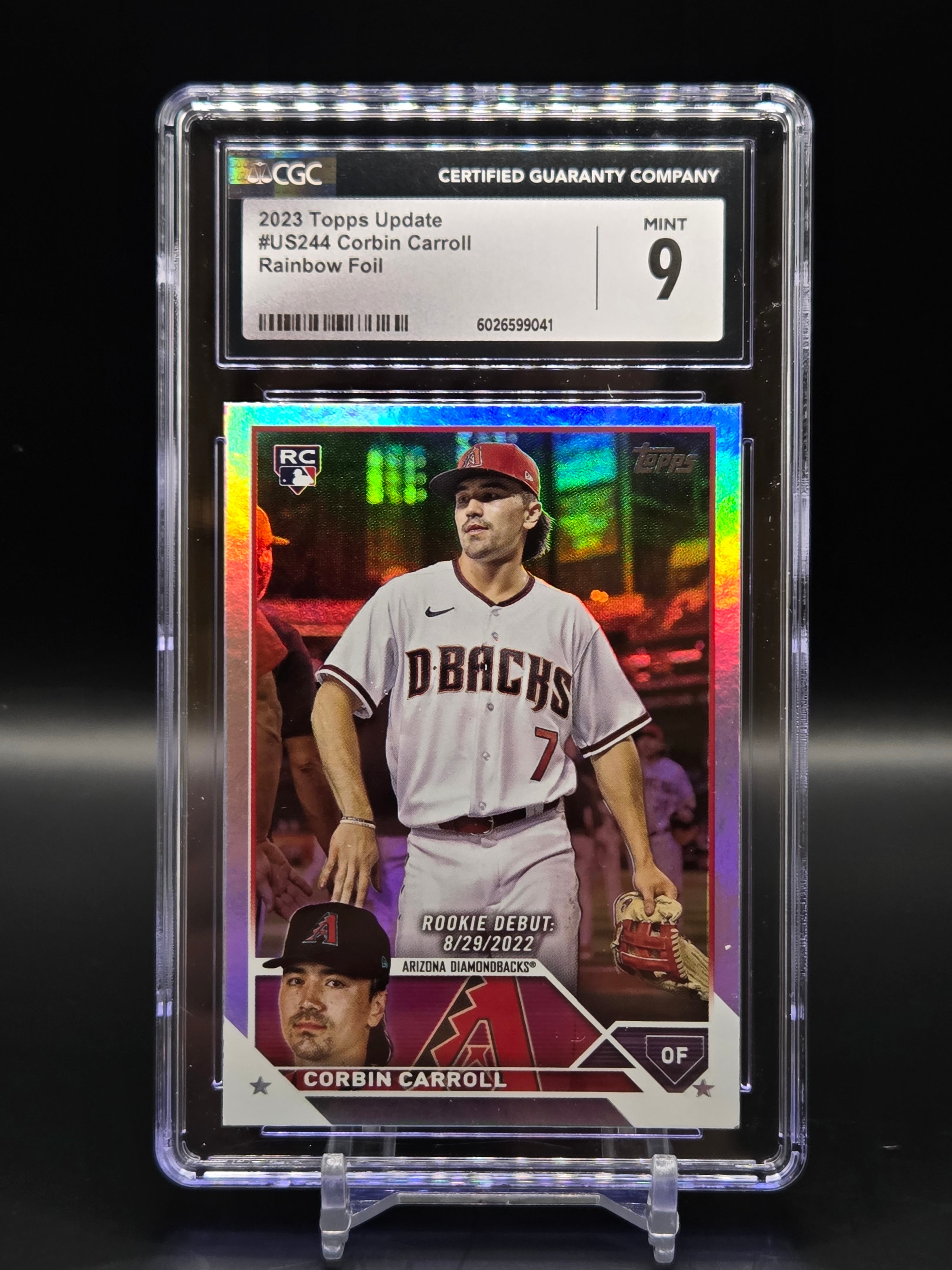 Corbin Carroll AZ Diamondbacks 2023 Topps Rainbow Rookie Debut #US244 - Graded 9 image 0