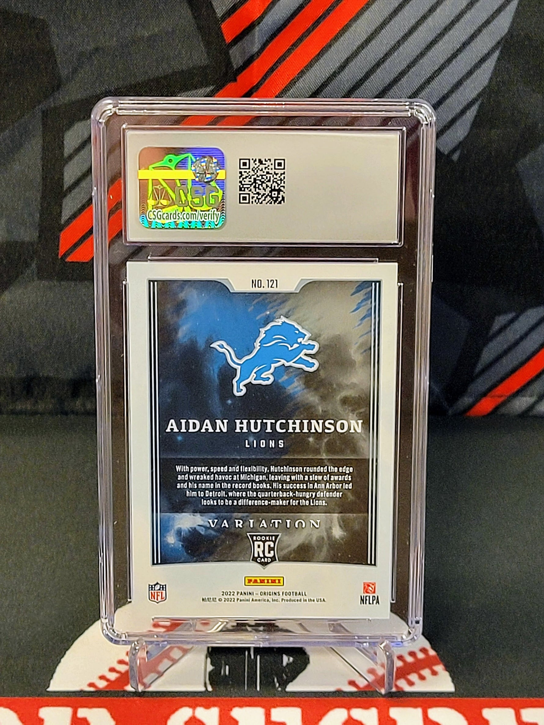 Aidan Hutchinson Lions #121 Rookie Origins Variation Graded - CSG 9 image 1