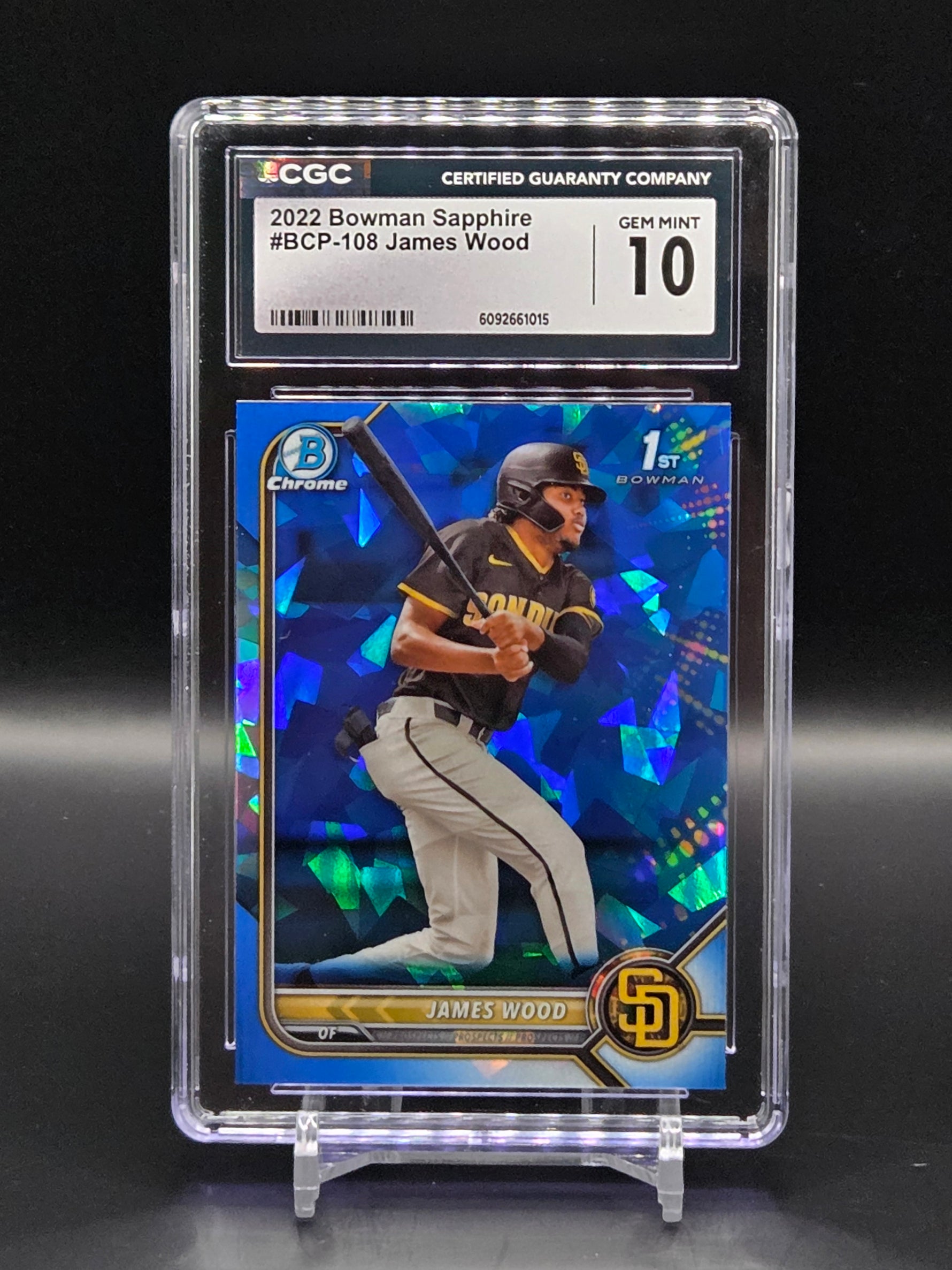 James Wood 2022 Bowman Sapphire 1st Bowman #BCP-108 - Padres/Nationals: CGC 10 image 0
