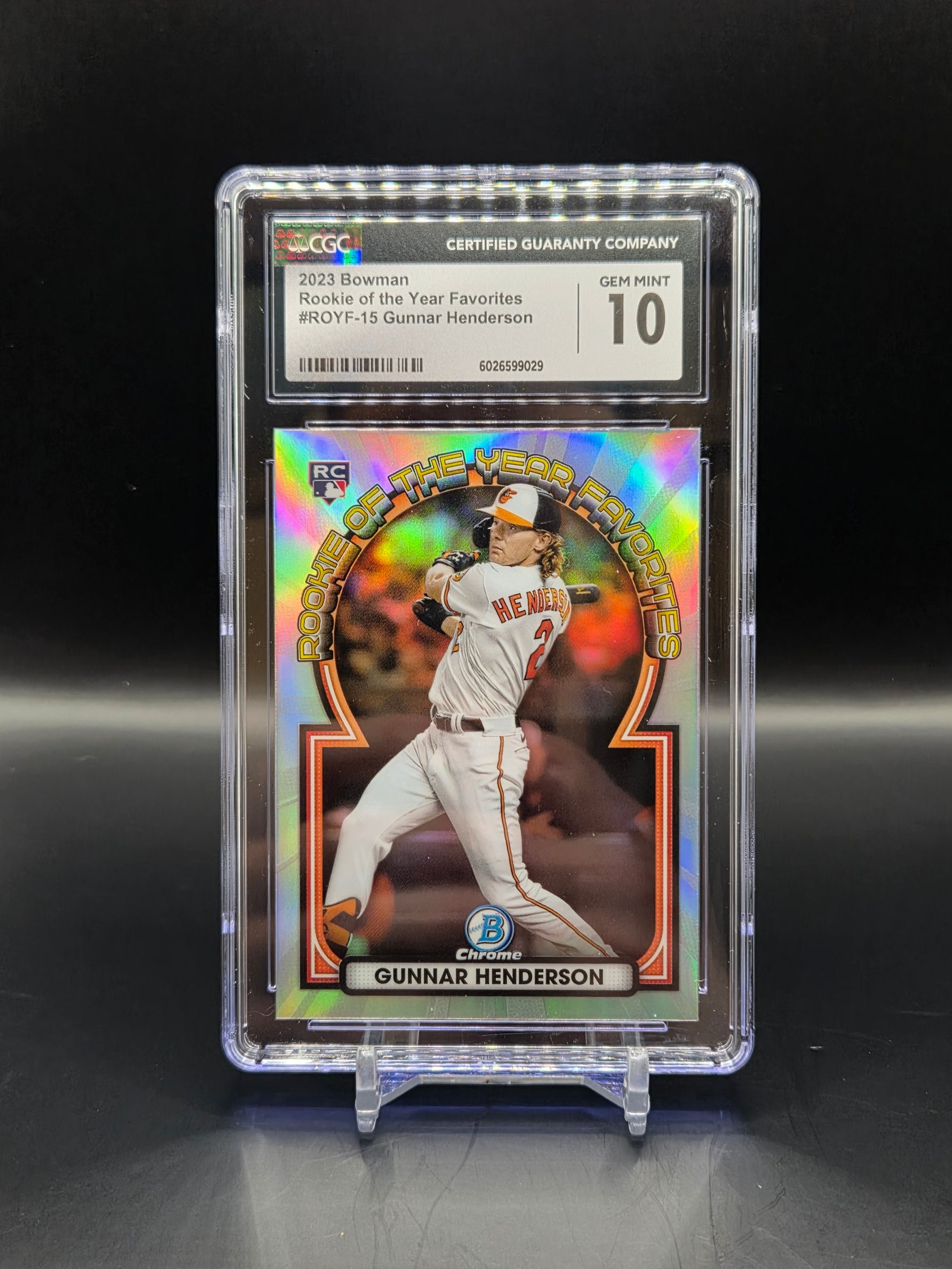 Gunnar Henderson RC Bowman Chrome Rookie Favorites #ROYF-15 Orioles - Graded 10 image 0