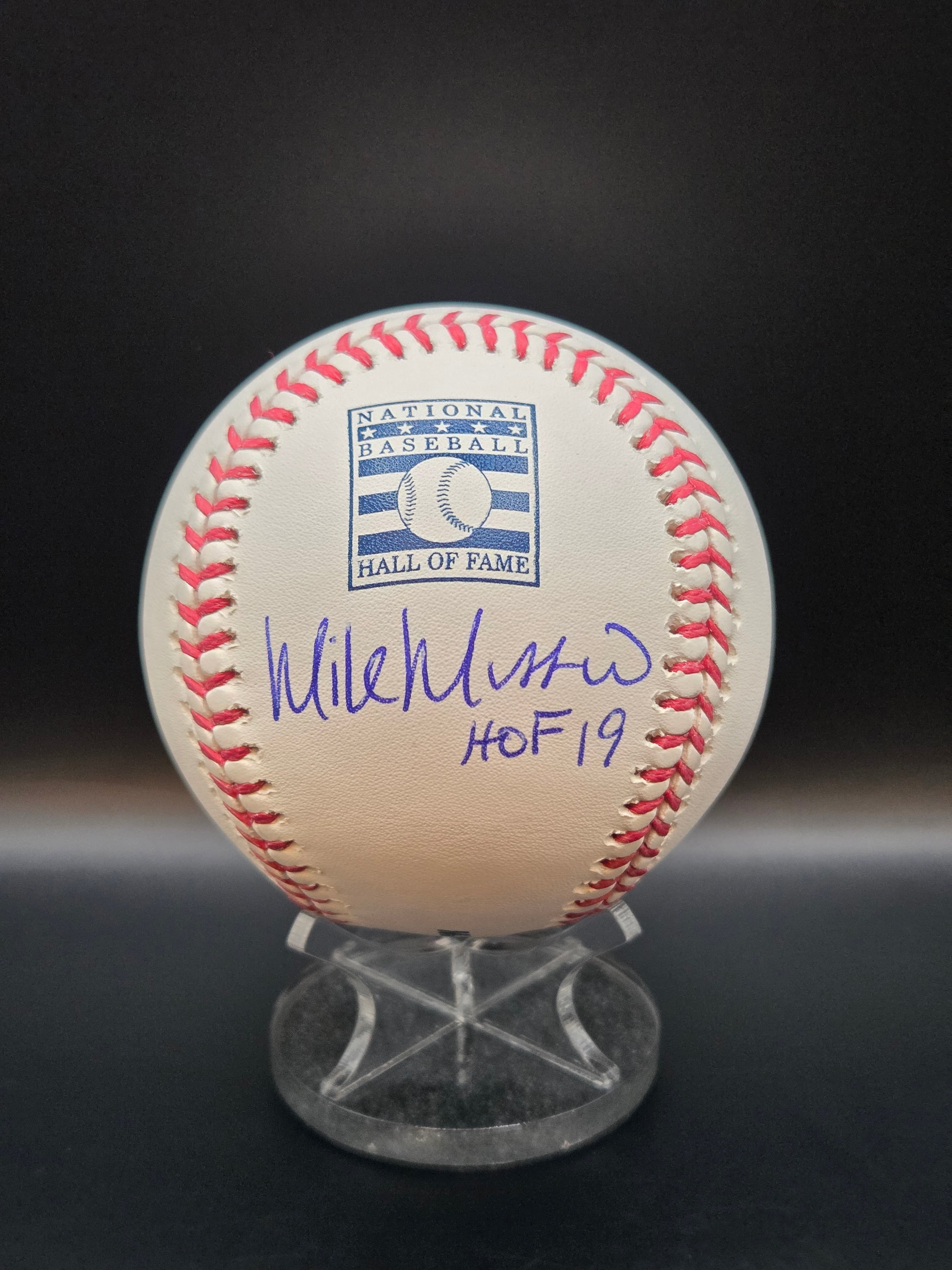 Mike Mussina NY Yankees - Hall of Fame Logo Baseball with Inscription image 0