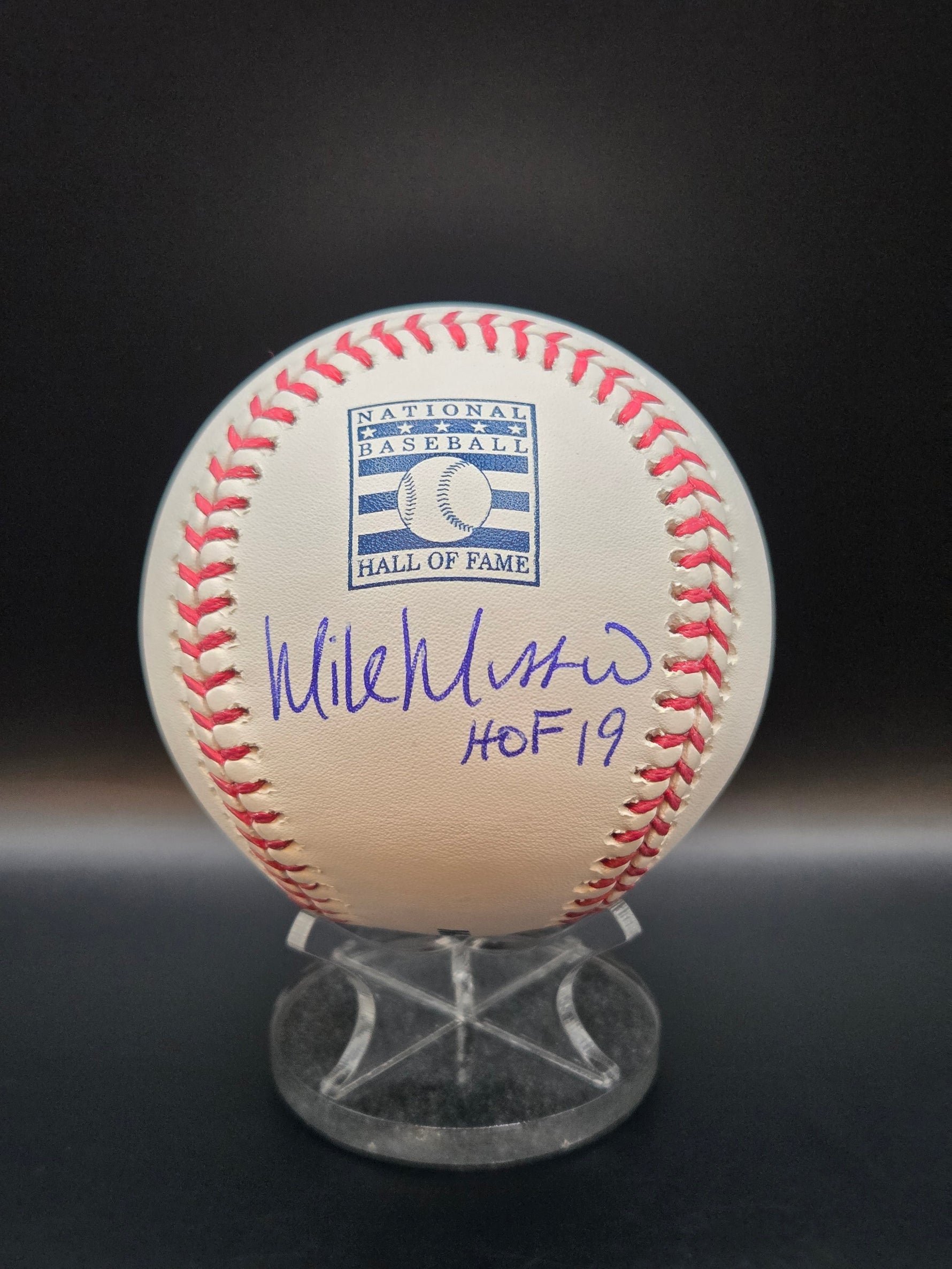 Mike Mussina NY Yankees - Hall of Fame Logo Baseball with Inscription image 0