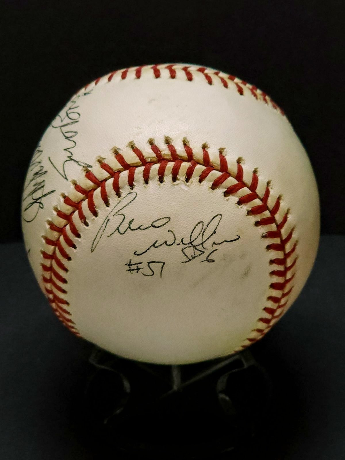 1998 Yankees Team signed OMLB with - Jeter, Posada, Williams, Brosius image 1