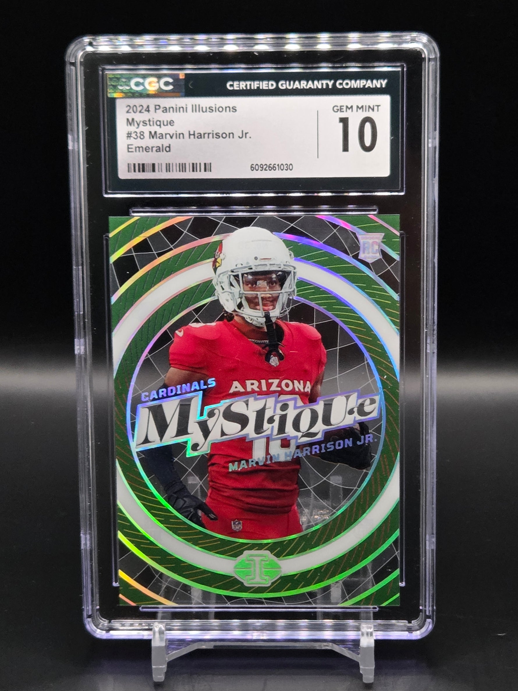 Marvin Harrison Jr. 2024 Illusions Mystique RC #38 Emerald - Cardinals: CGC 10 image 0