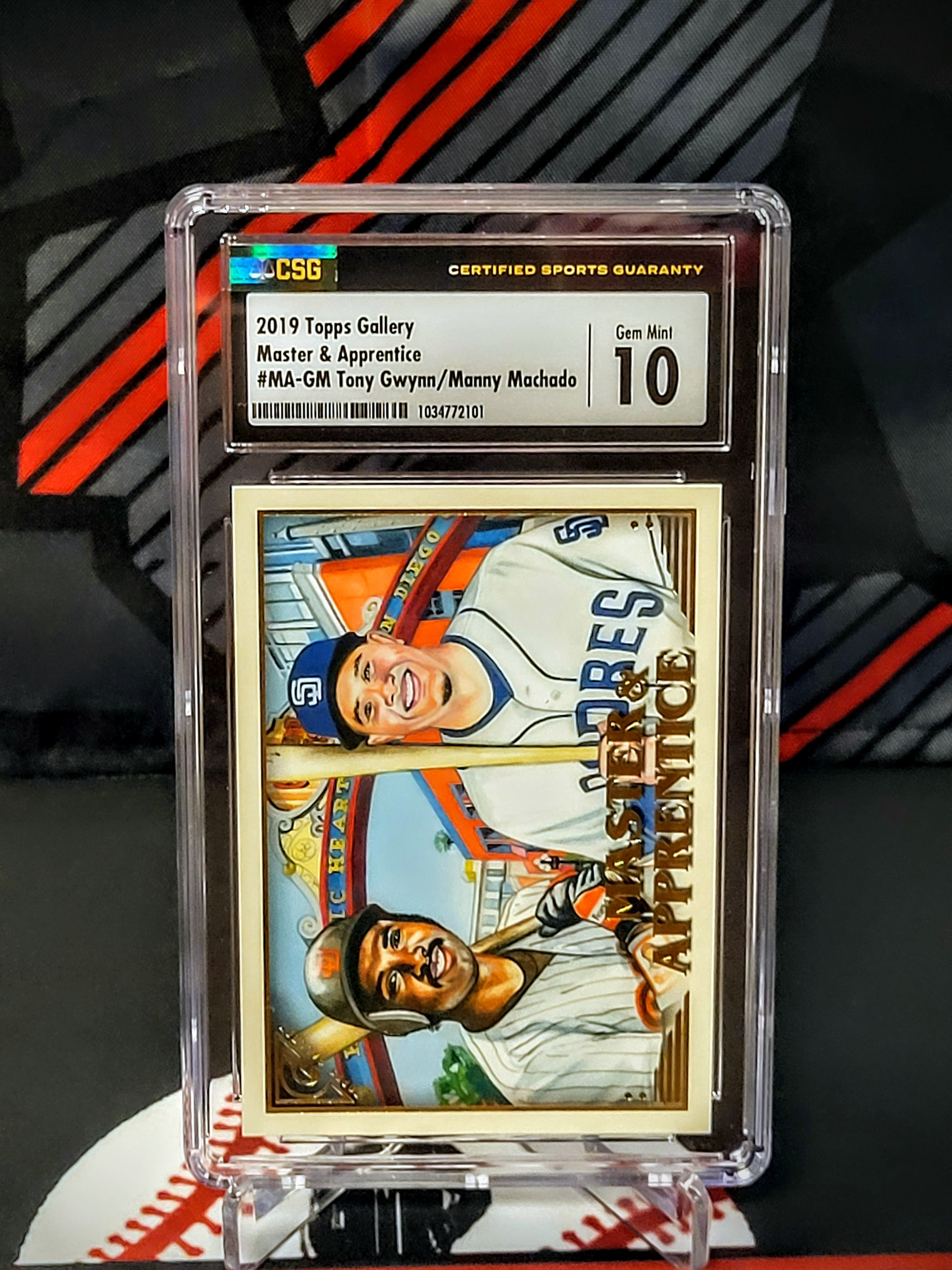Tony Gwynn/Manny Machado Padres 2019 Topps Gallery Graded - CSG image 0