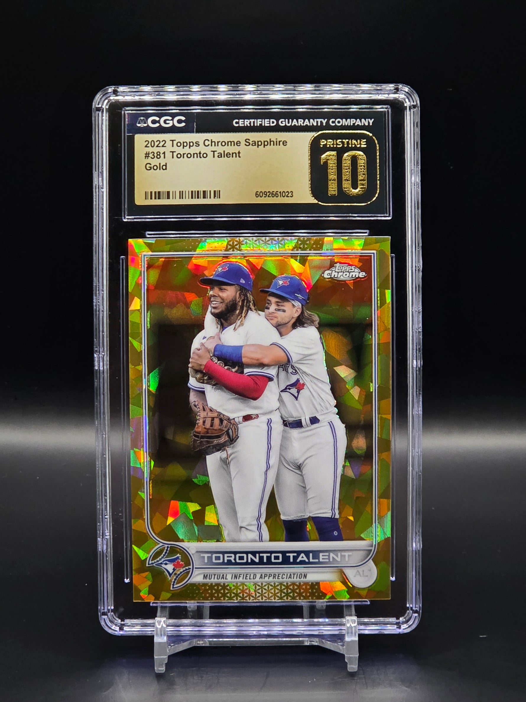 Bo Bichette/Vlad Guerrero Jr. Toronto Talent Sapphire Gold /50 #381 CGC 10 image 0