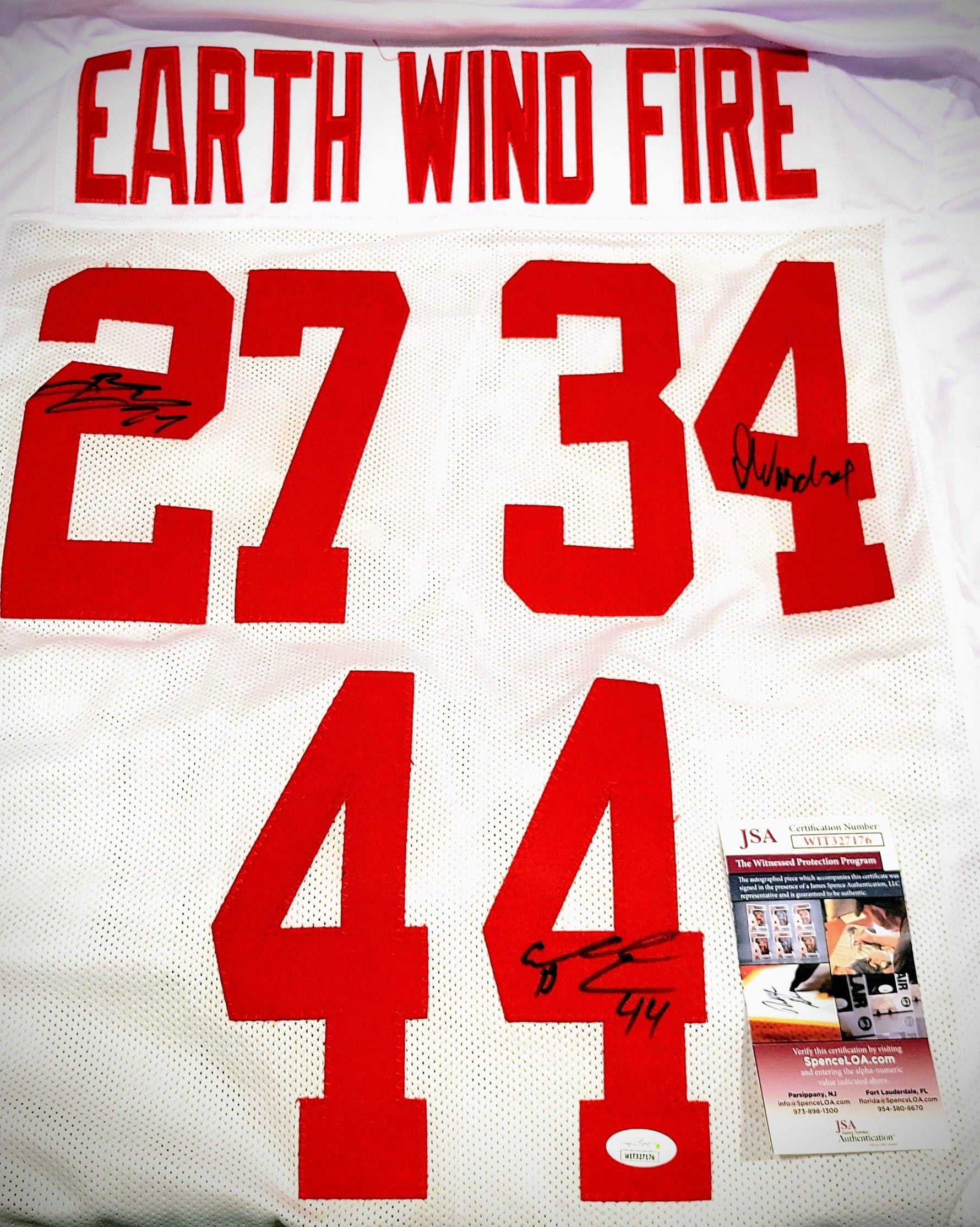 Jacobs, Ward, Bradshaw - NY Giants Earth, Wind, & Fire Custom White Jersey image 0