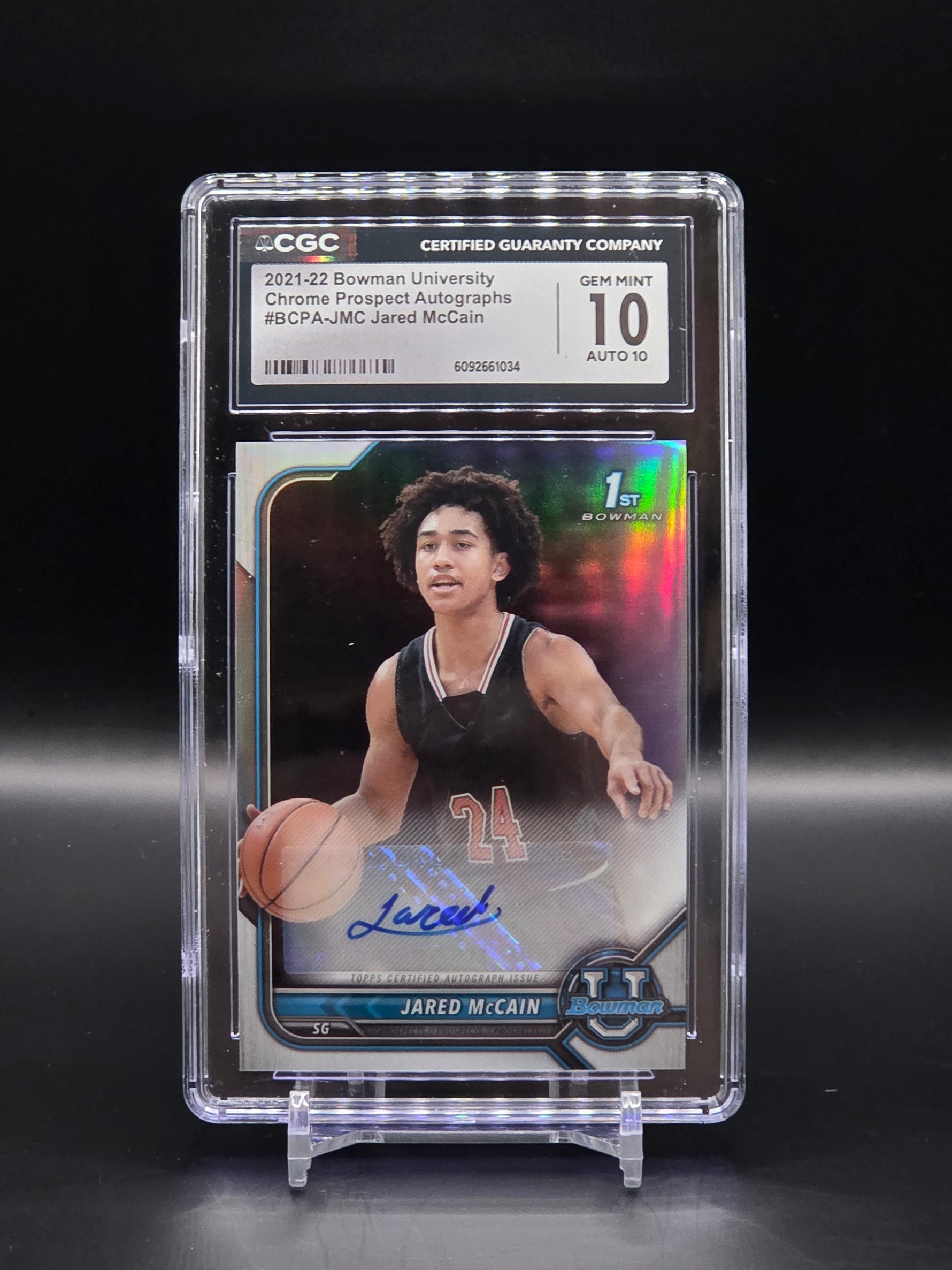Jared McCain Bowman University Chrome AUTO 1st Bowman - 76ers: CGC 10 image 0
