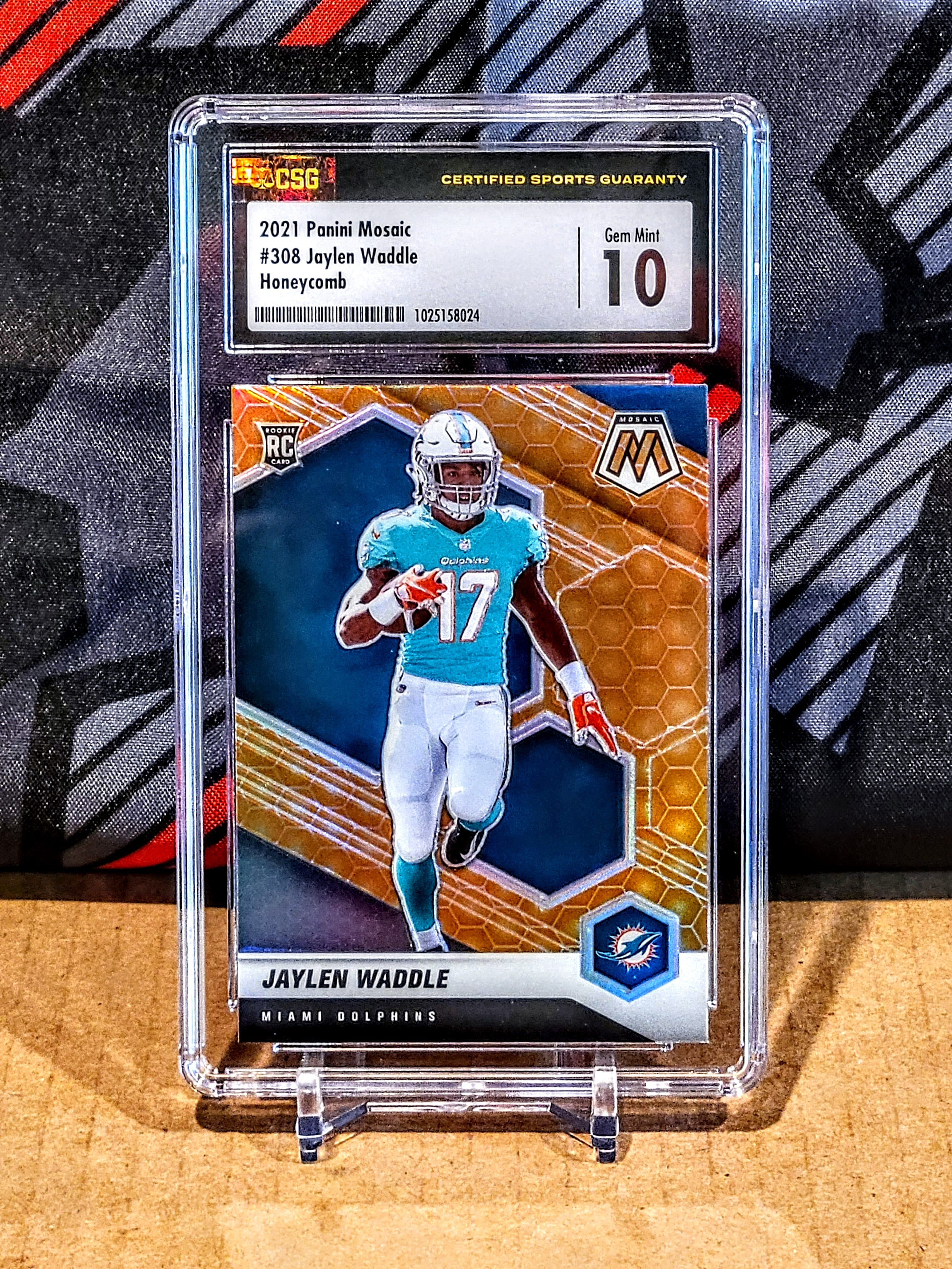 Jaylen Waddle Mosaic #308 Honeycomb SSP Case Hit RC Dolphins - CSG 10 image 0