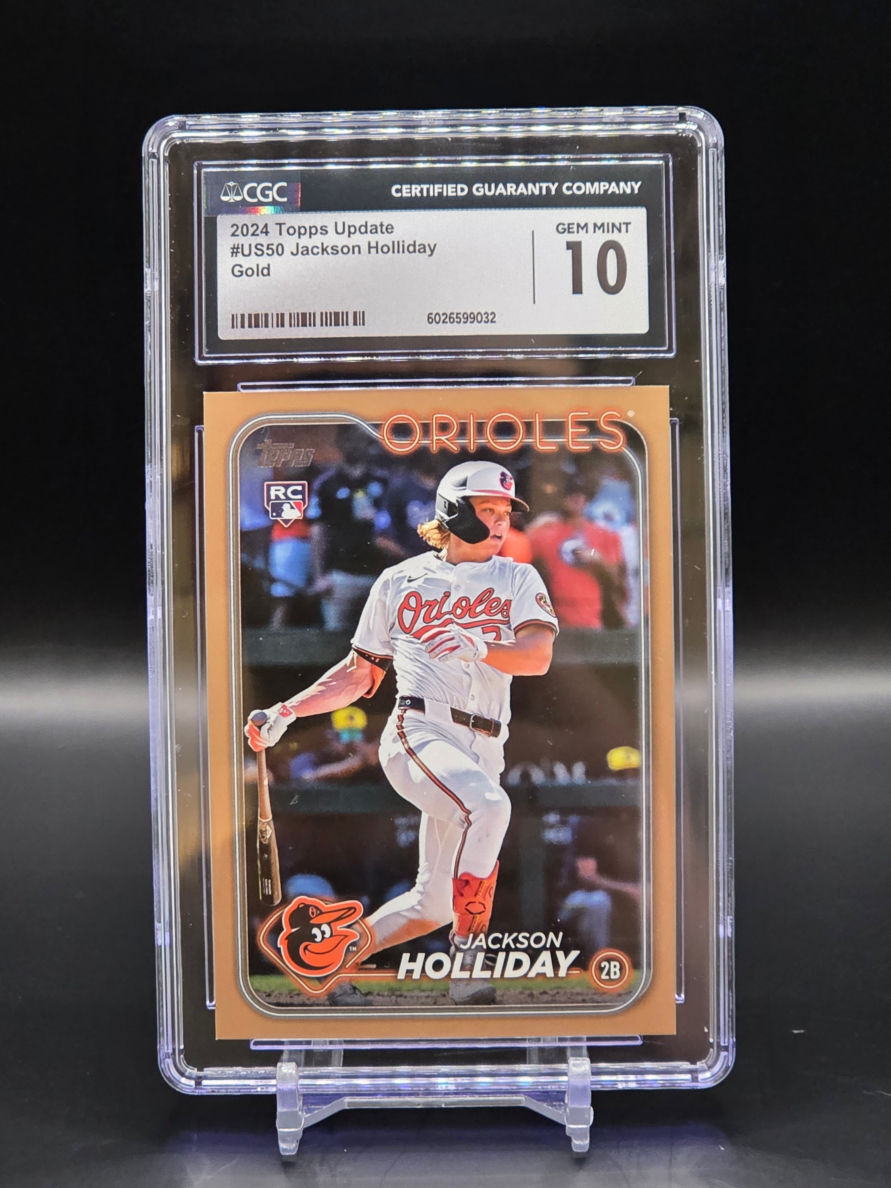 Jackson Holliday RC Topps Update Gold /2024 #US50 Orioles - CGC Graded 10 image 0