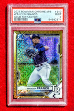 Wander Franco Rays - Bowman Chrome #240 Gold Refractor Rookie Card /50 - PSA 9 image 0