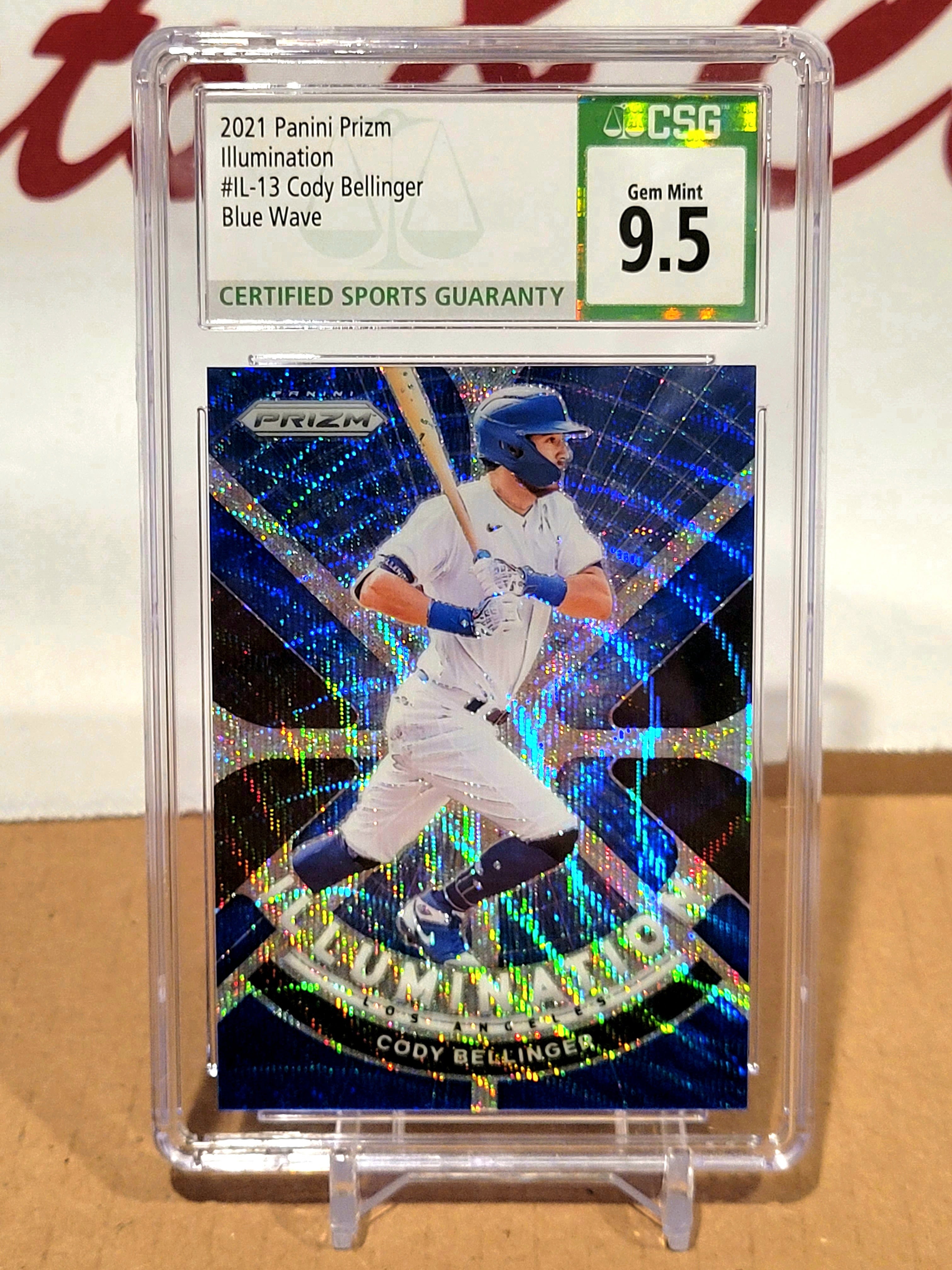 Cody Bellinger Prizm Illumination Blue Wave /60 - CSG 9.5 - Dodgers Yankees image 0