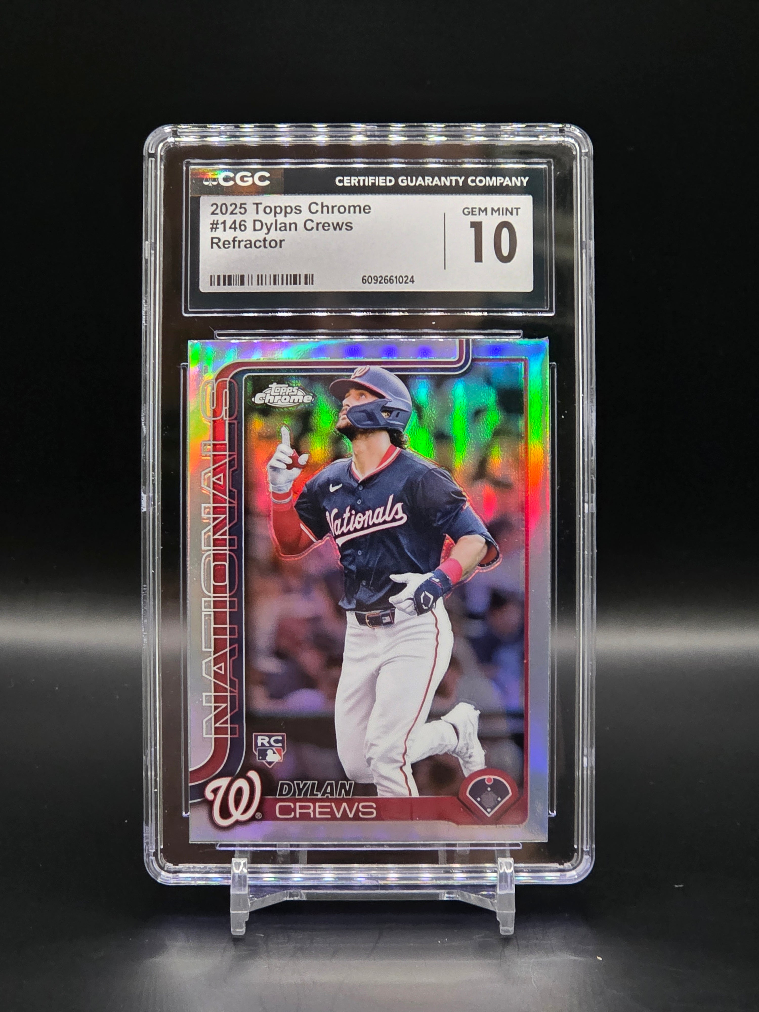 Dylan Crews 2025 Topps Chrome #146 Refractor - Nationals: CGC 10 image 0