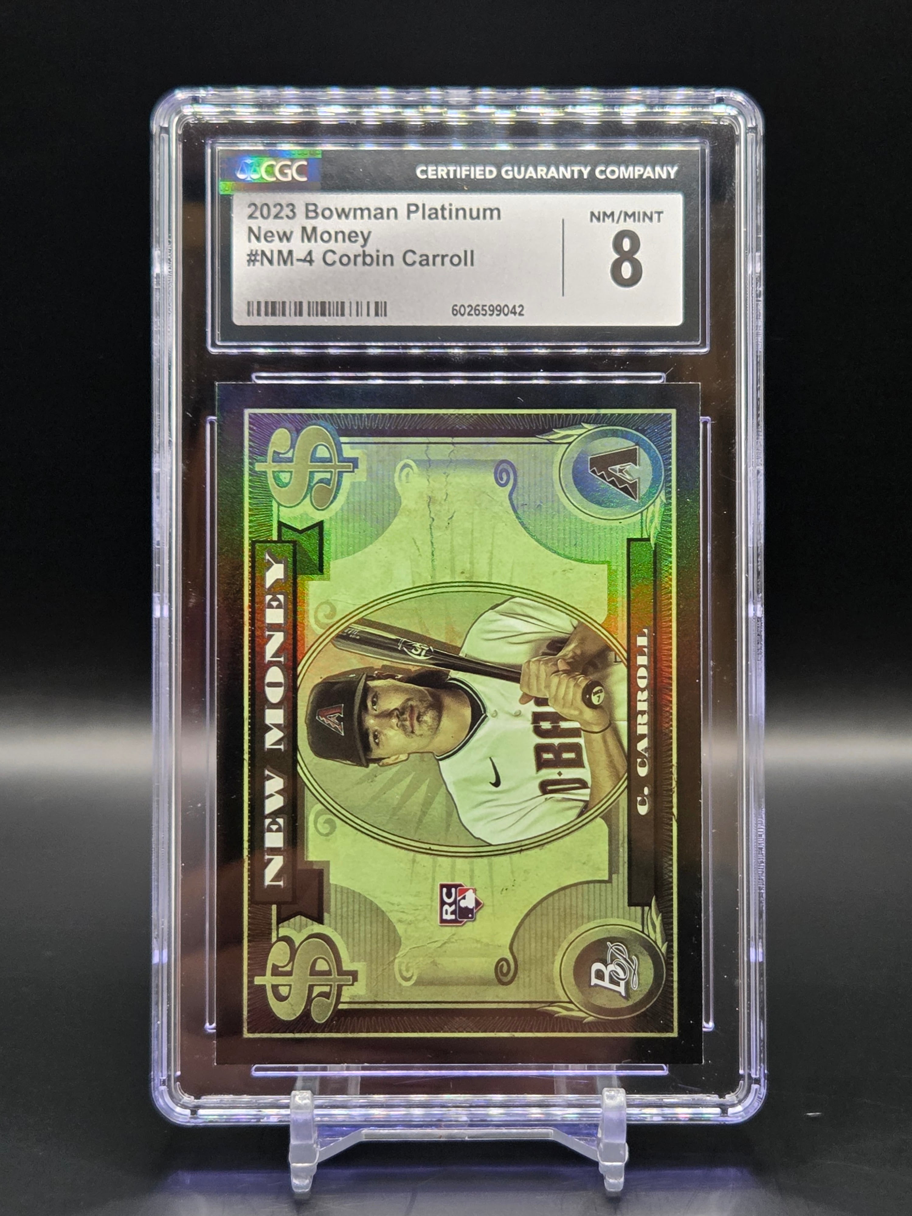 Corbin Carroll AZ Diamondbacks 2023 Bowman Platinum New Money RC #NM-4 - CGC 8 image 0