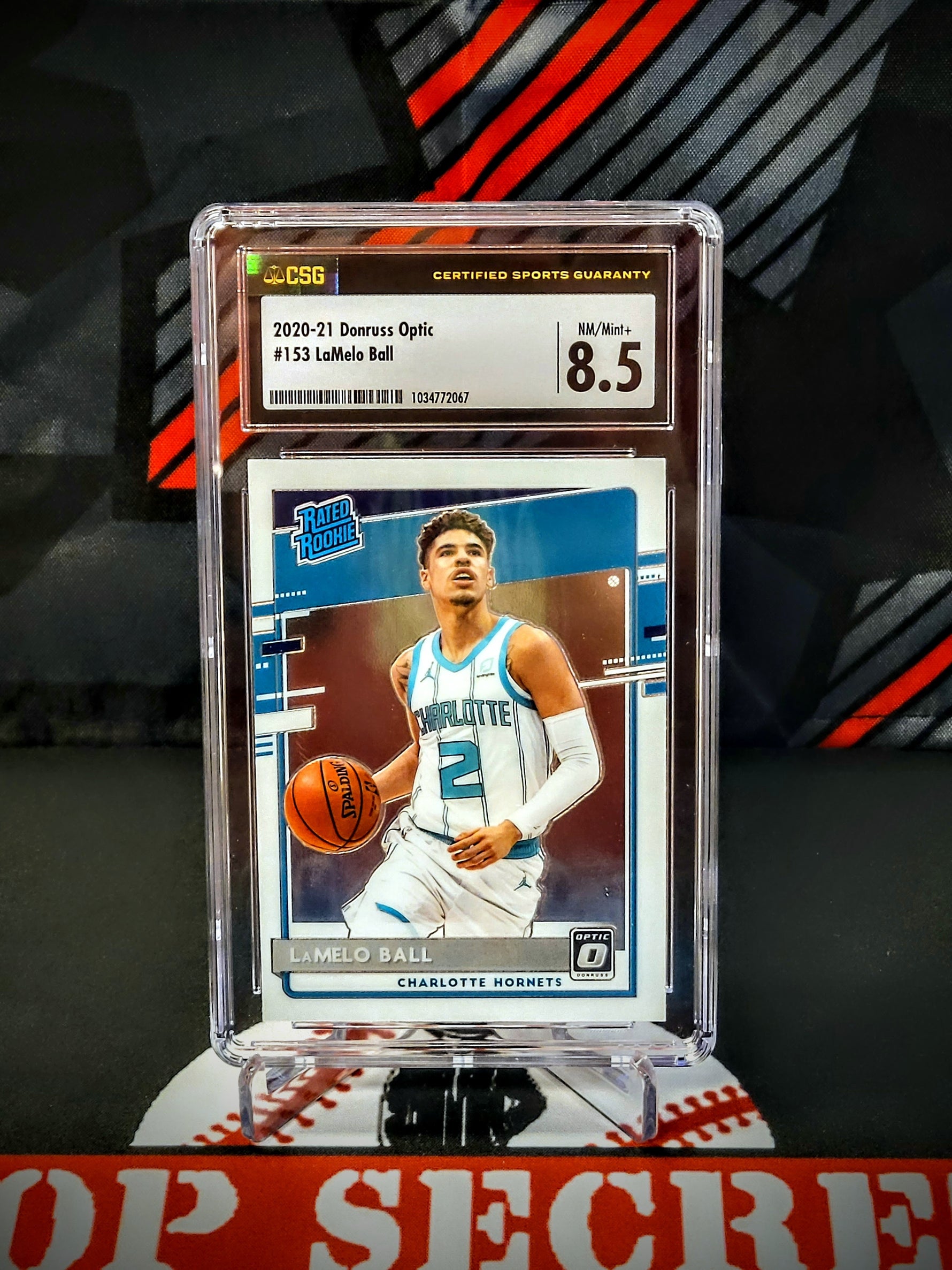 LaMelo Ball Hornets 2020-21 Optic Rated Rookie #153 Graded - CSG 8.5 image 0