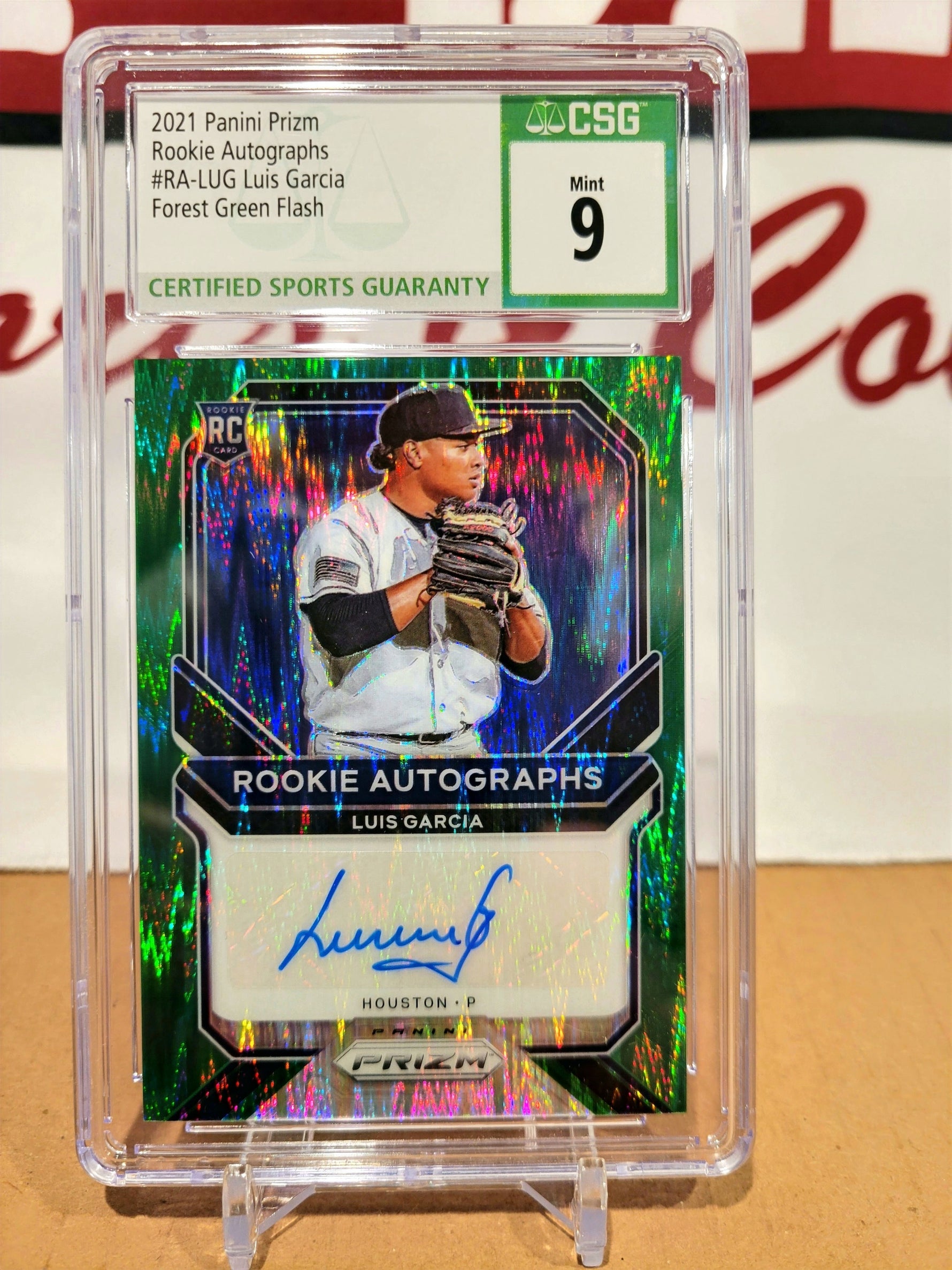 Luis Garcia Astros Prizm Forest Green Flash Rookie /5 - CSG 9 image 0