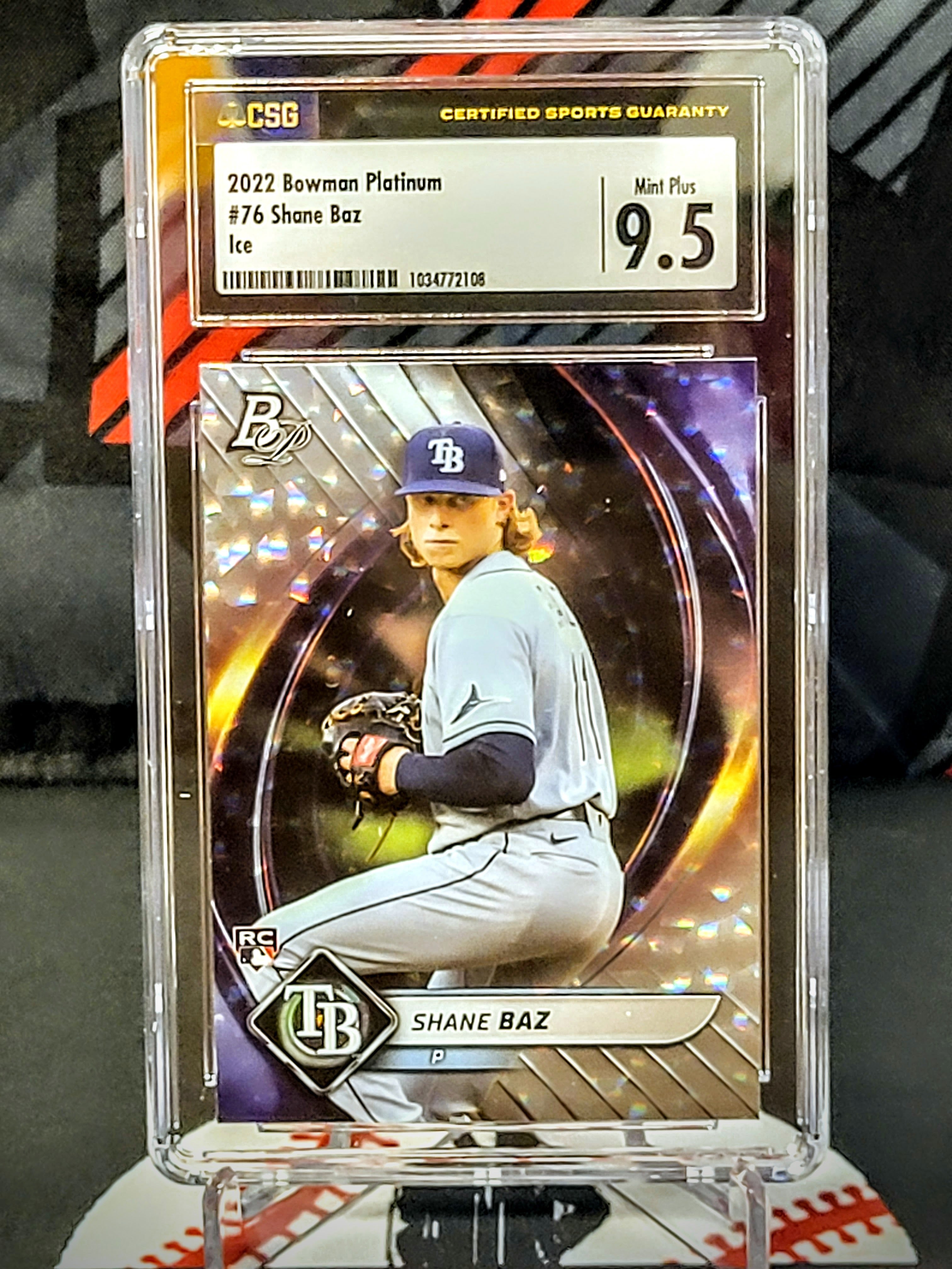 Shane Baz Rays RC 2022 Bowman Platinum Ice Graded - CSG 9.5 image 0