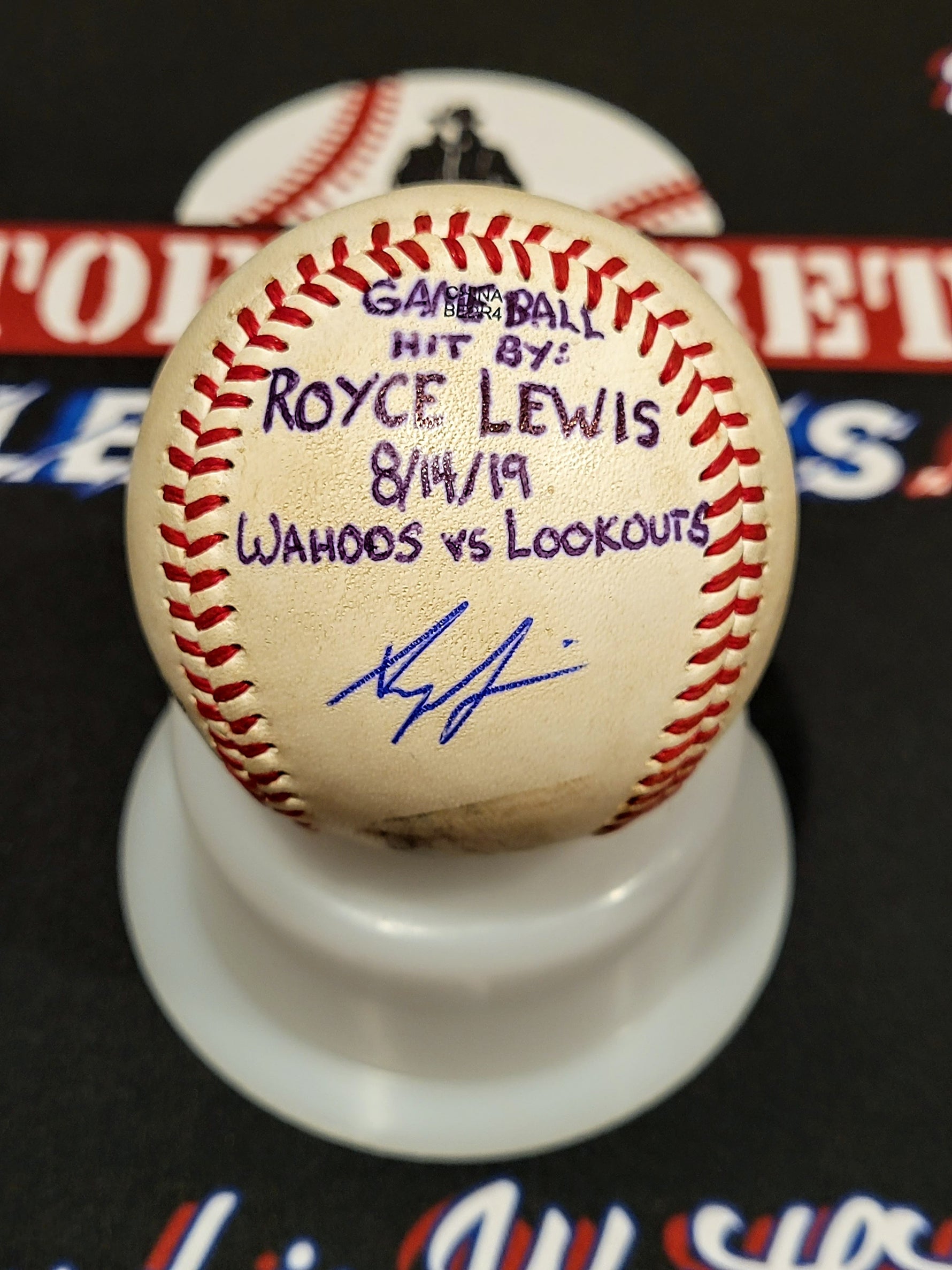 Royce Lewis Game Used Auto/Signed OMLB Baseball - Twins image 0