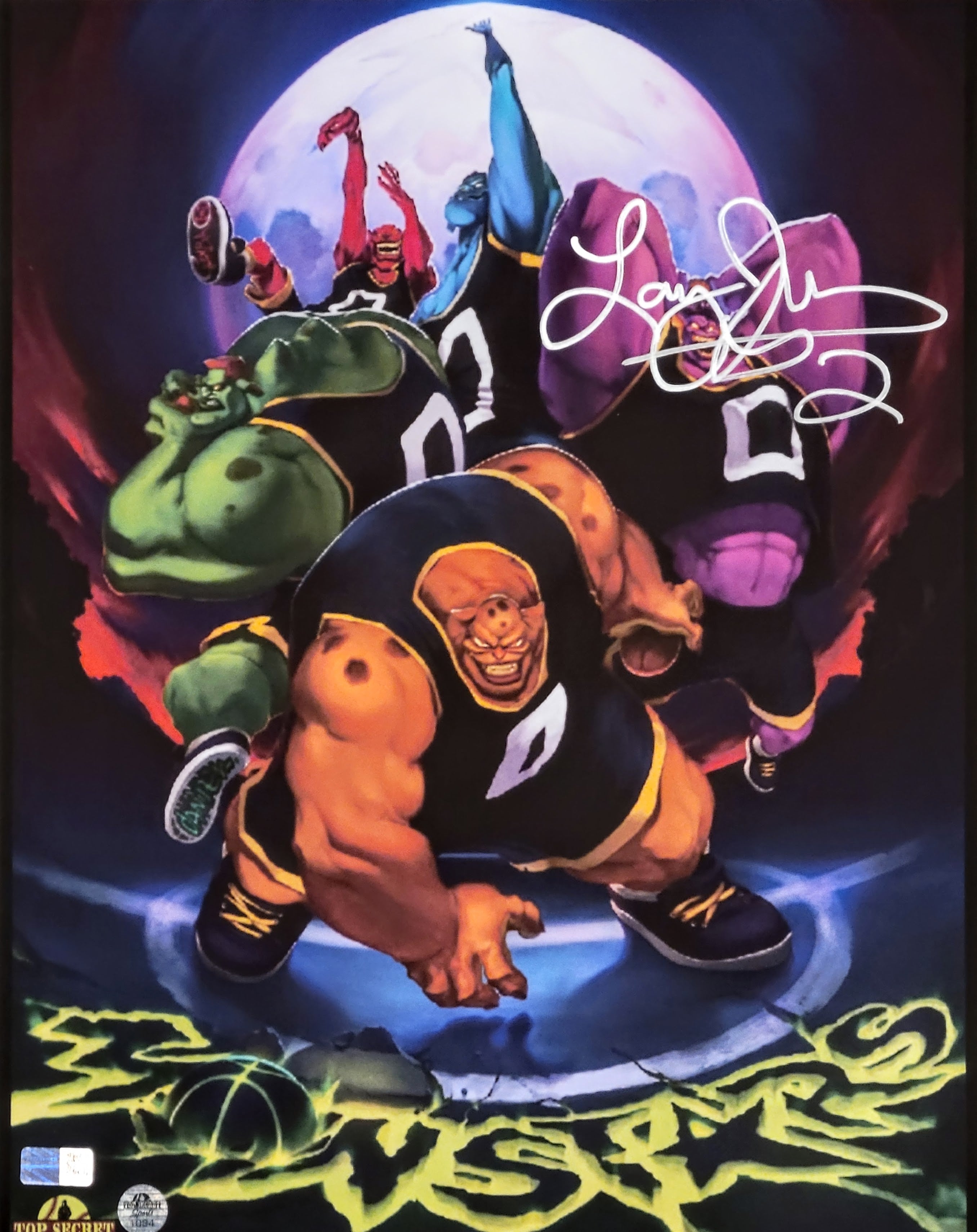 Larry Johnson NY Knicks/Hornets Signed Monstars Space Jam 11x14 image 0