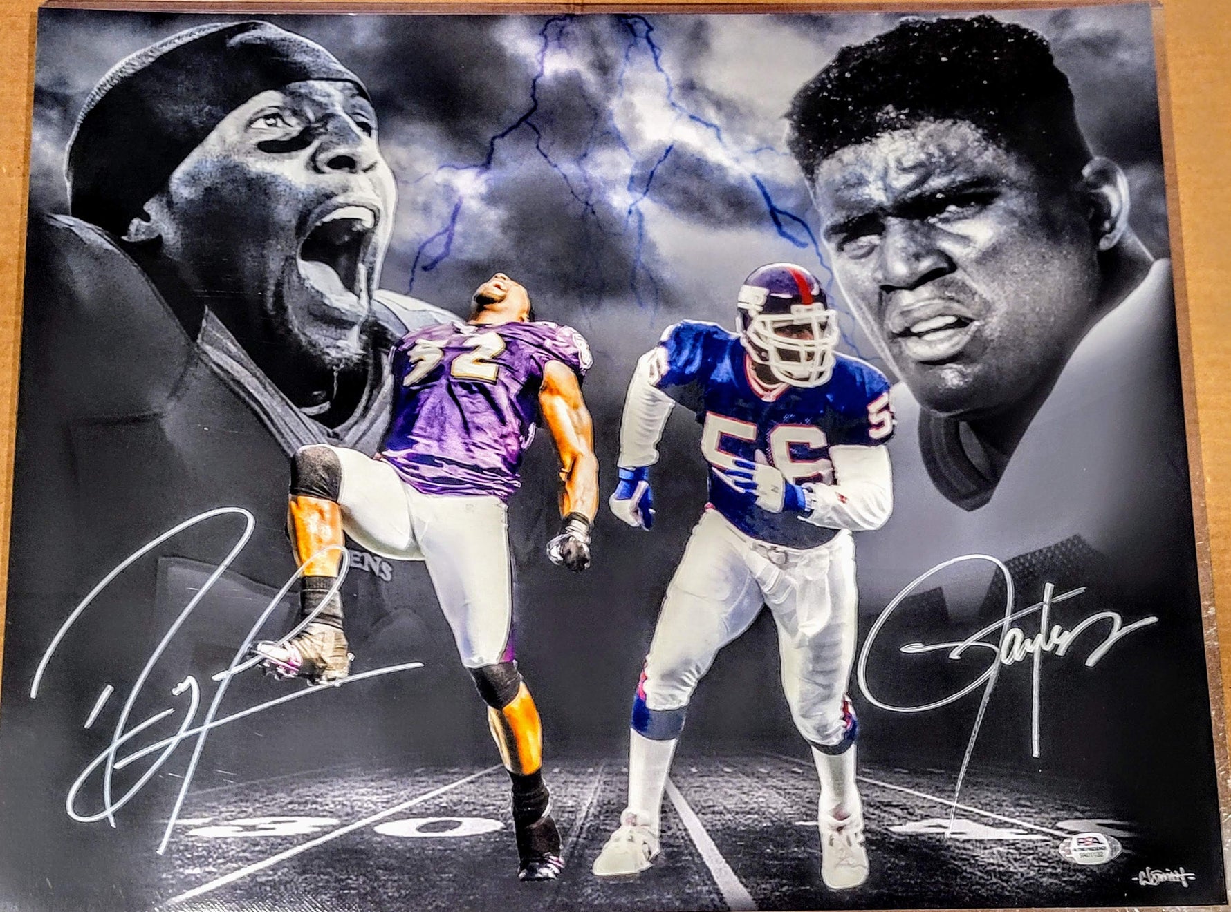 Ray Lewis & Lawrence Taylor Dual Signed 16x20 image 0