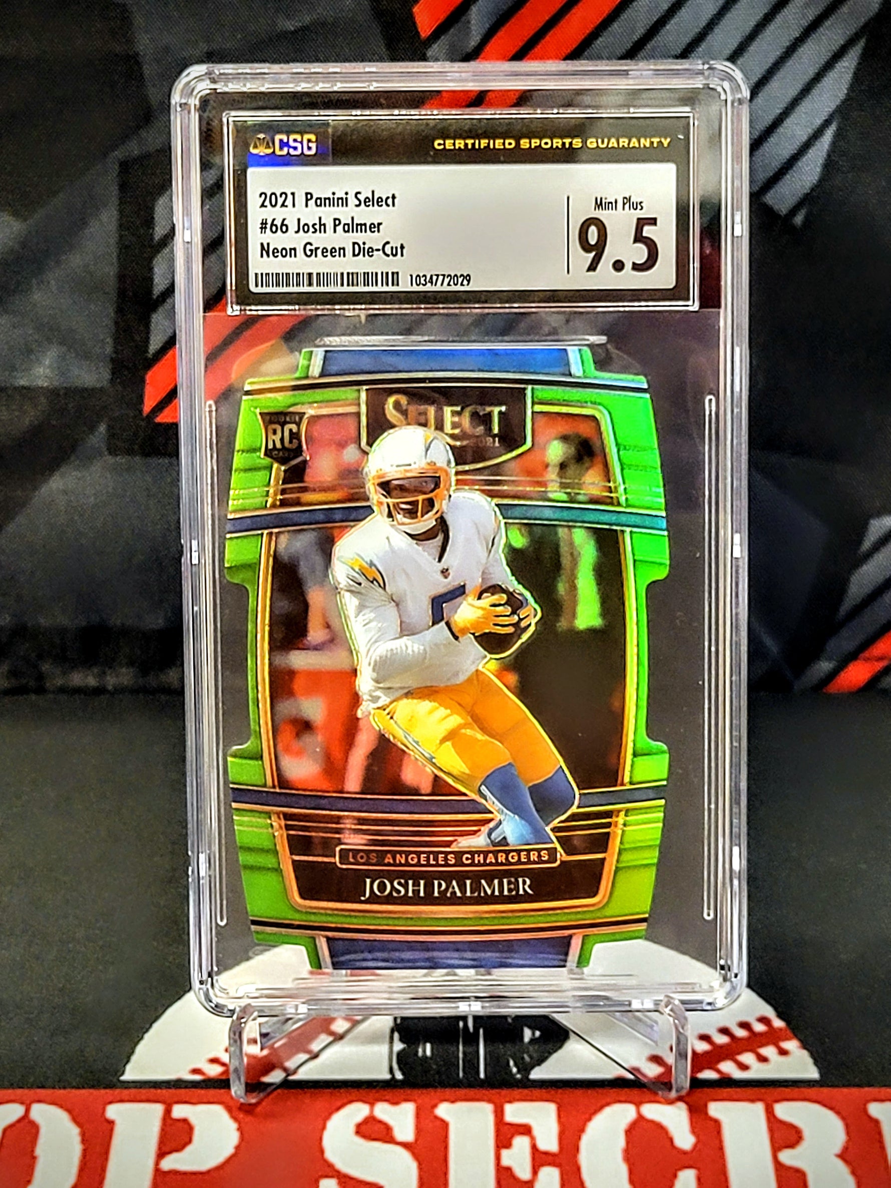 Josh Palmer Chargers Select #66 Rookie Neon Green /349 Auto Graded - CSG 9.5 image 0