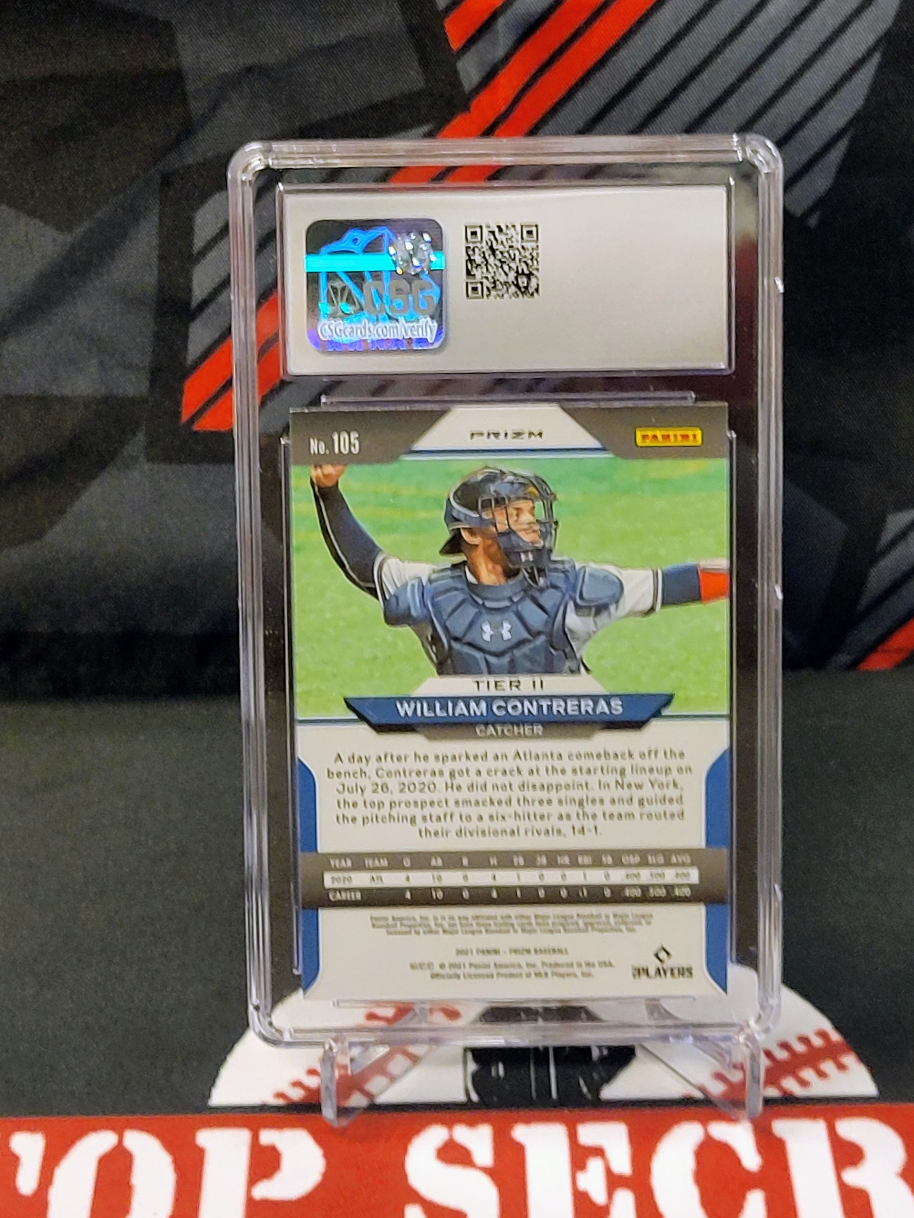 William Contreras Braves 2021 Prizm Carolina Blue Rookie Graded - CSG 10 image 1