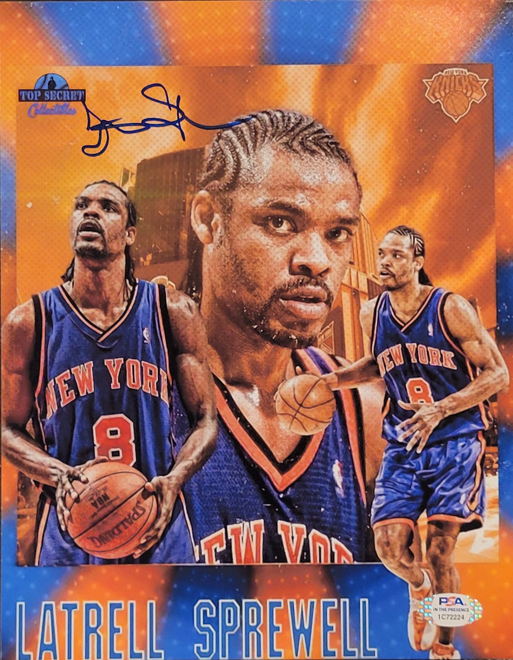 Latrell Sprewell NY Knicks Signed 8x10 image 0