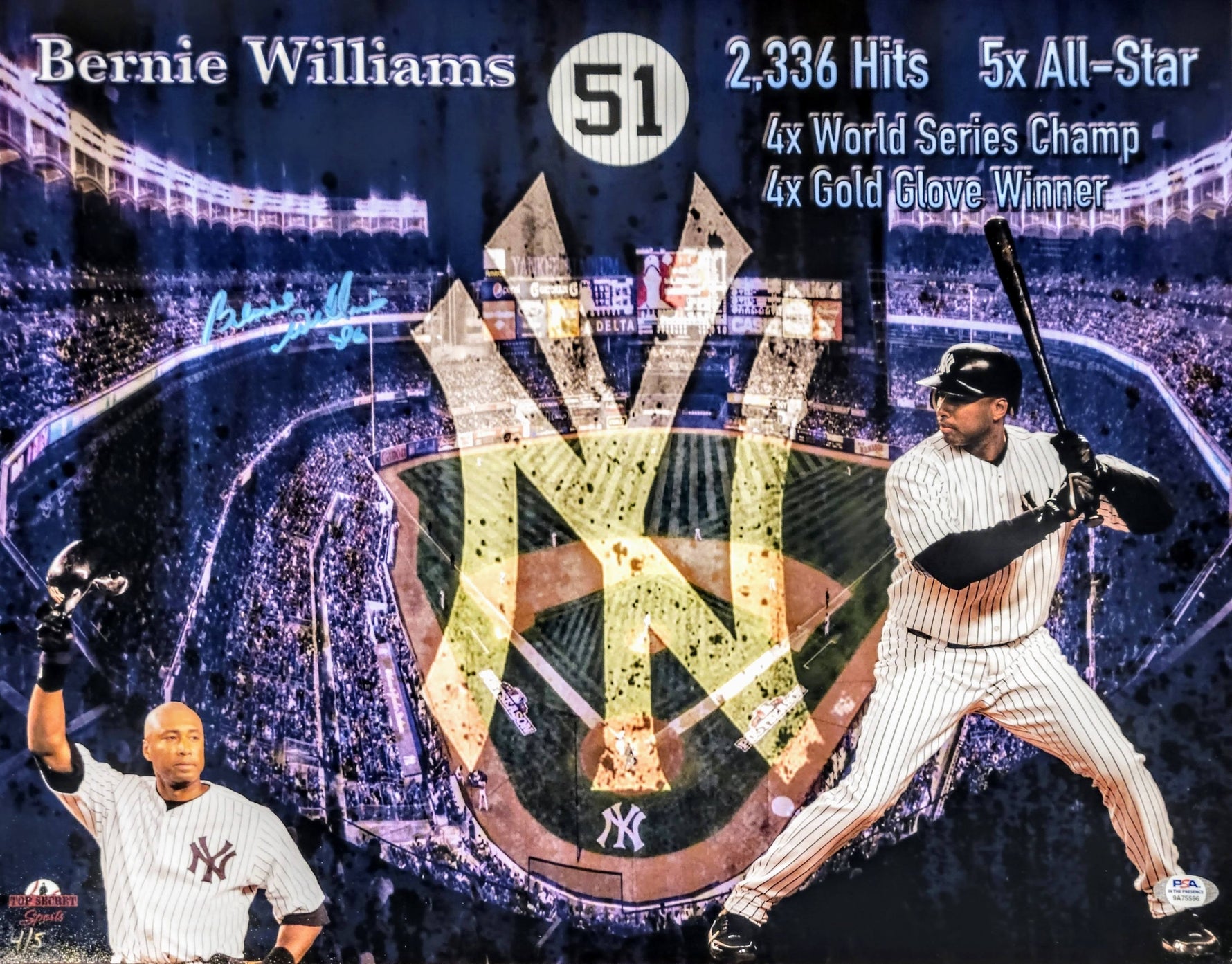 Bernie Williams Signed Limited Edition 16x20: Choose Your Ink image 0
