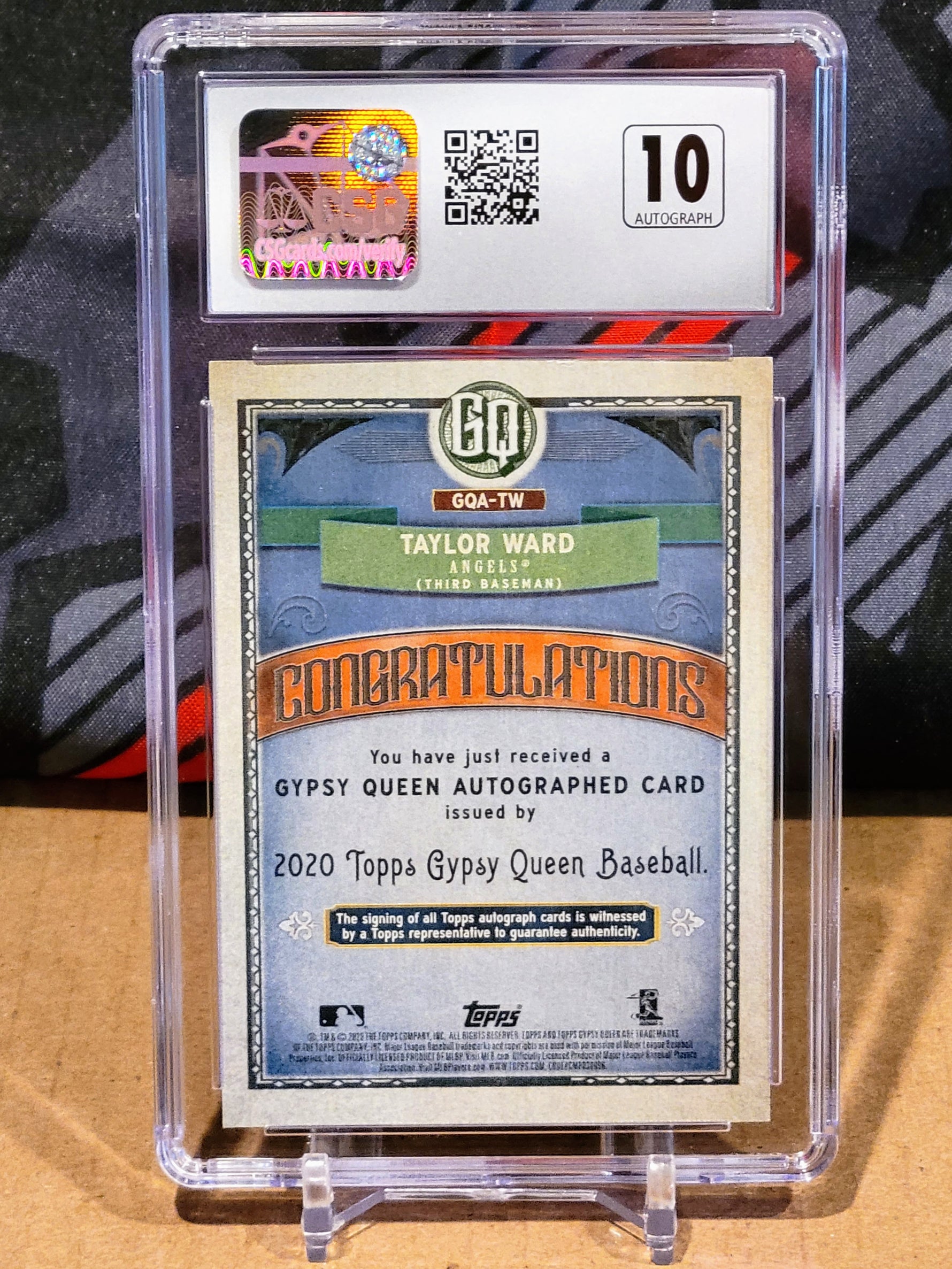 Taylor Ward Angels - Topps Gypsy Queen Autographed Rookie Card - CSG 8.5 image 1