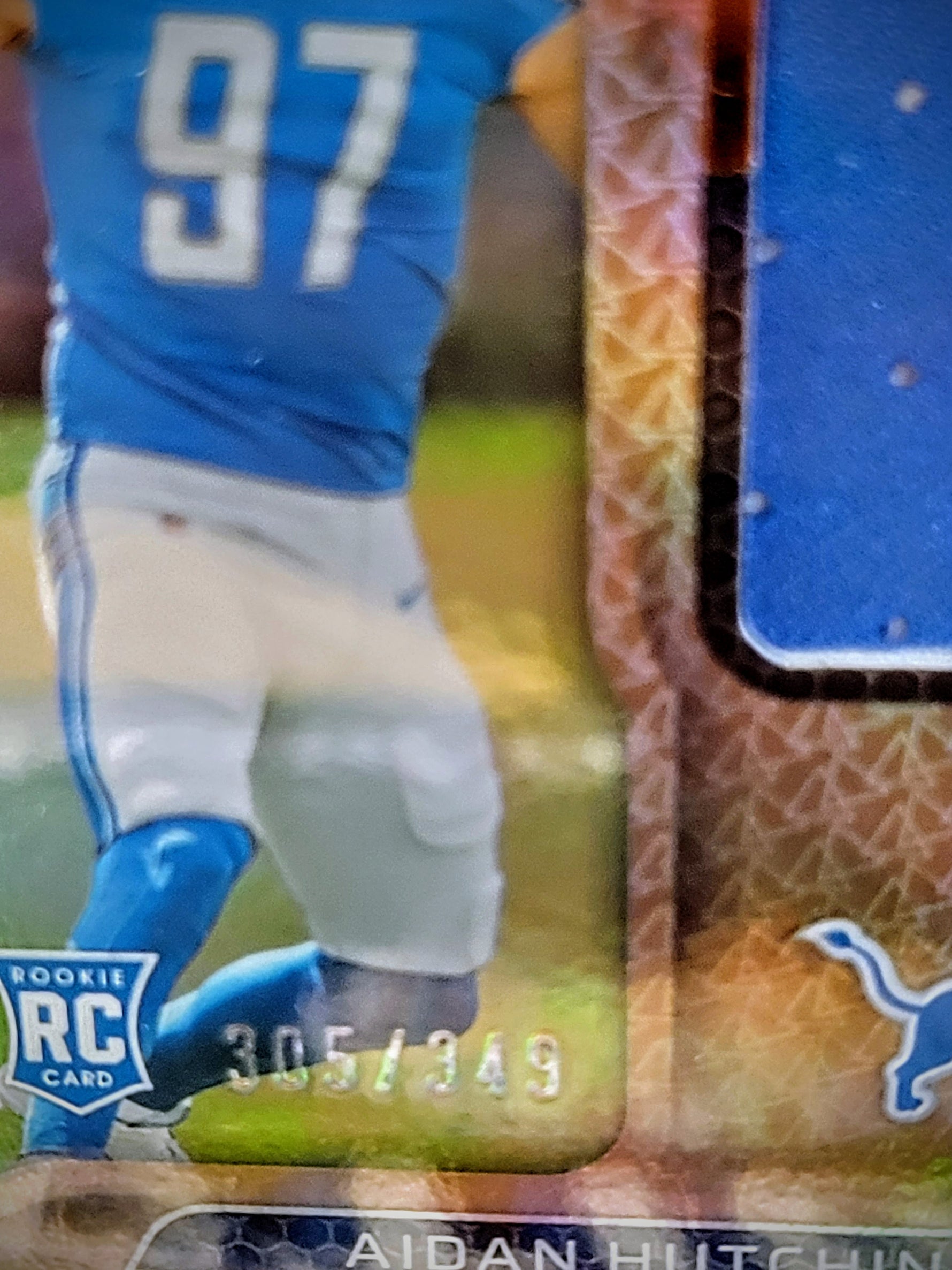 Aidan Hutchinson Lions #NGJ-JH Certified Bronze Patch /349 Graded - CSG 9.5 image 1