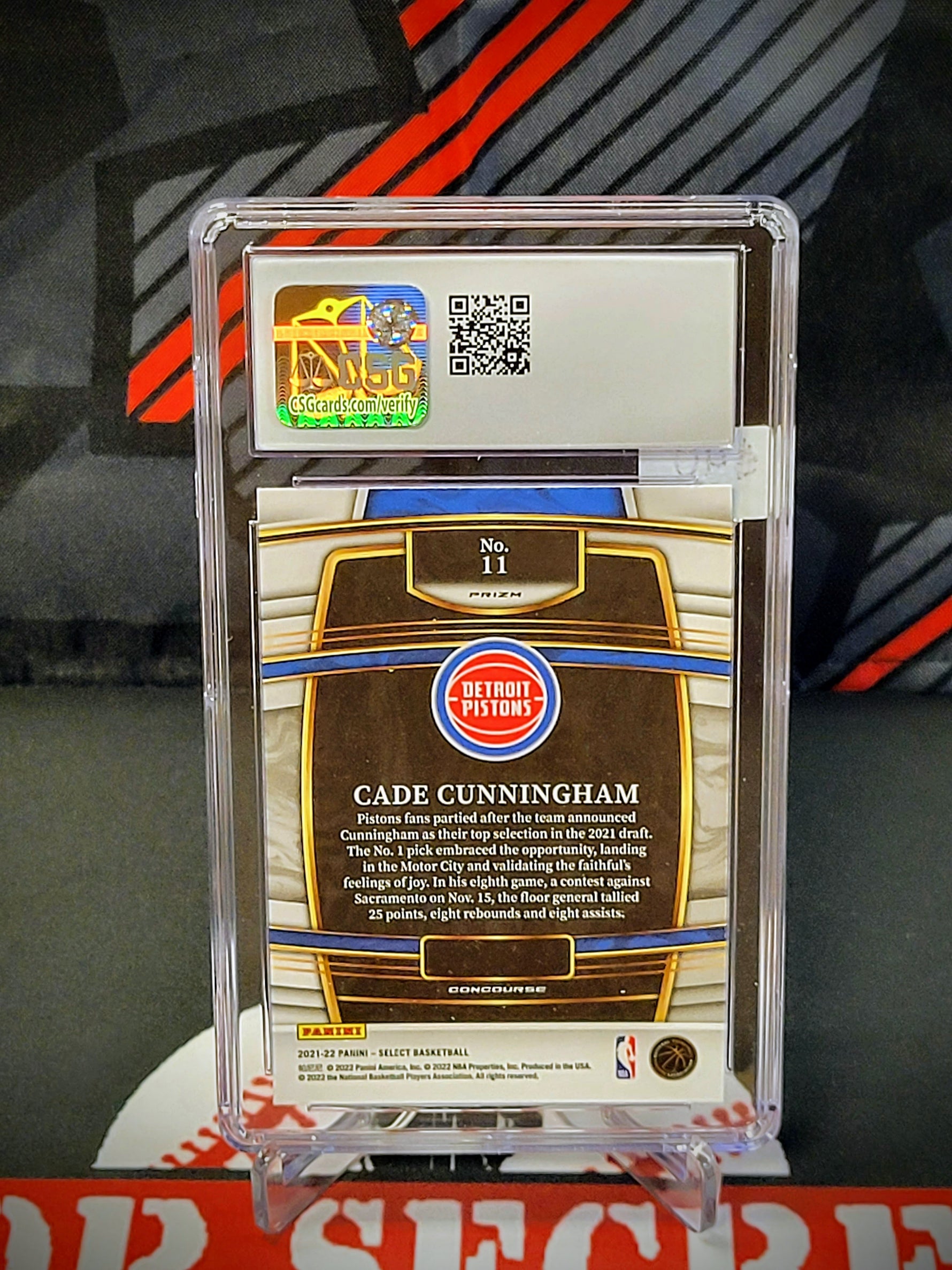Cade Cunningham Pistons 2021-22 Prizm Silver RC #11 Graded - CSG 8.5 image 1