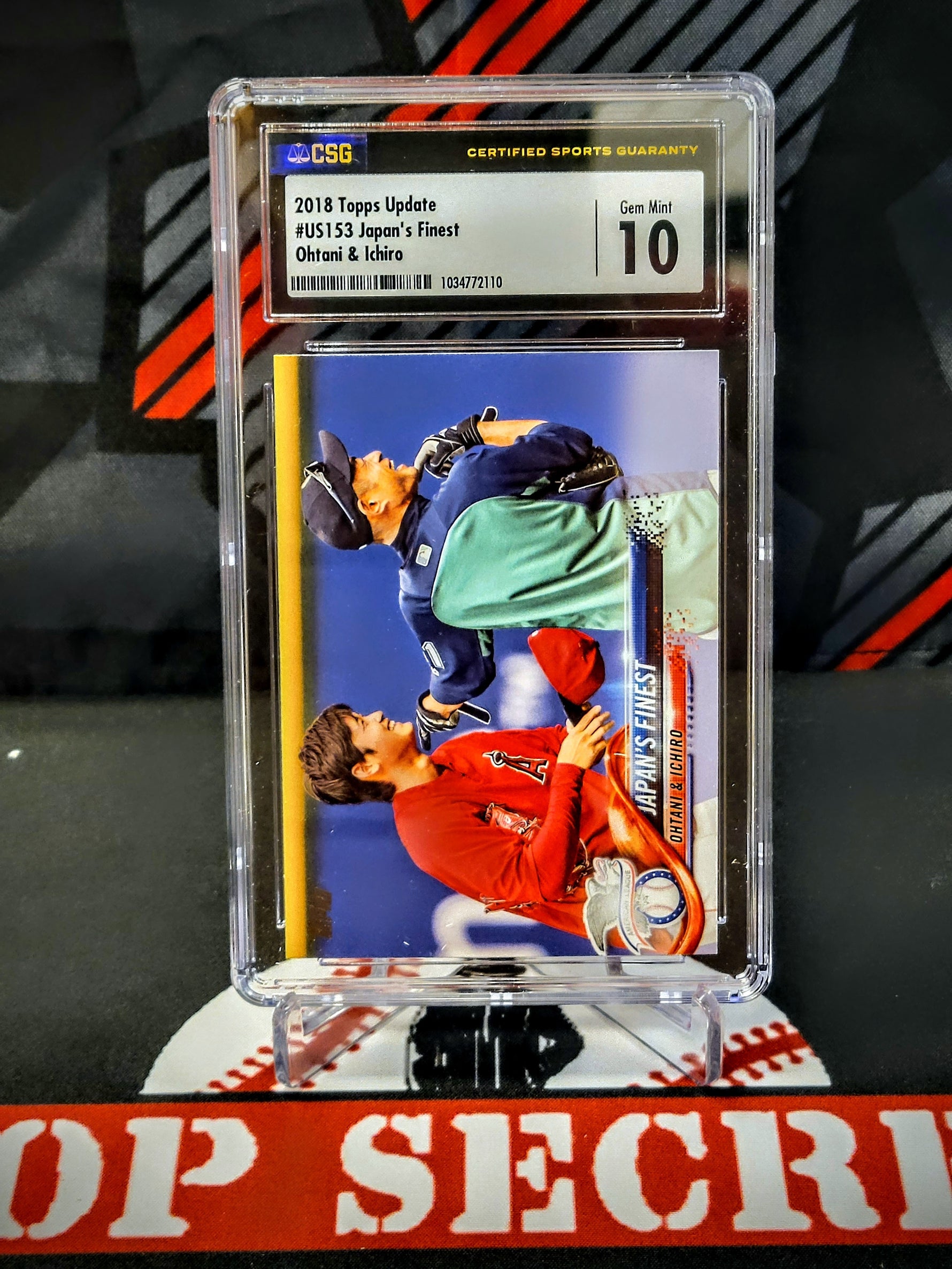 Shohei Ohtani/Ichiro 2018 RC Topps Update Japans Finest Graded - CSG 10 image 0