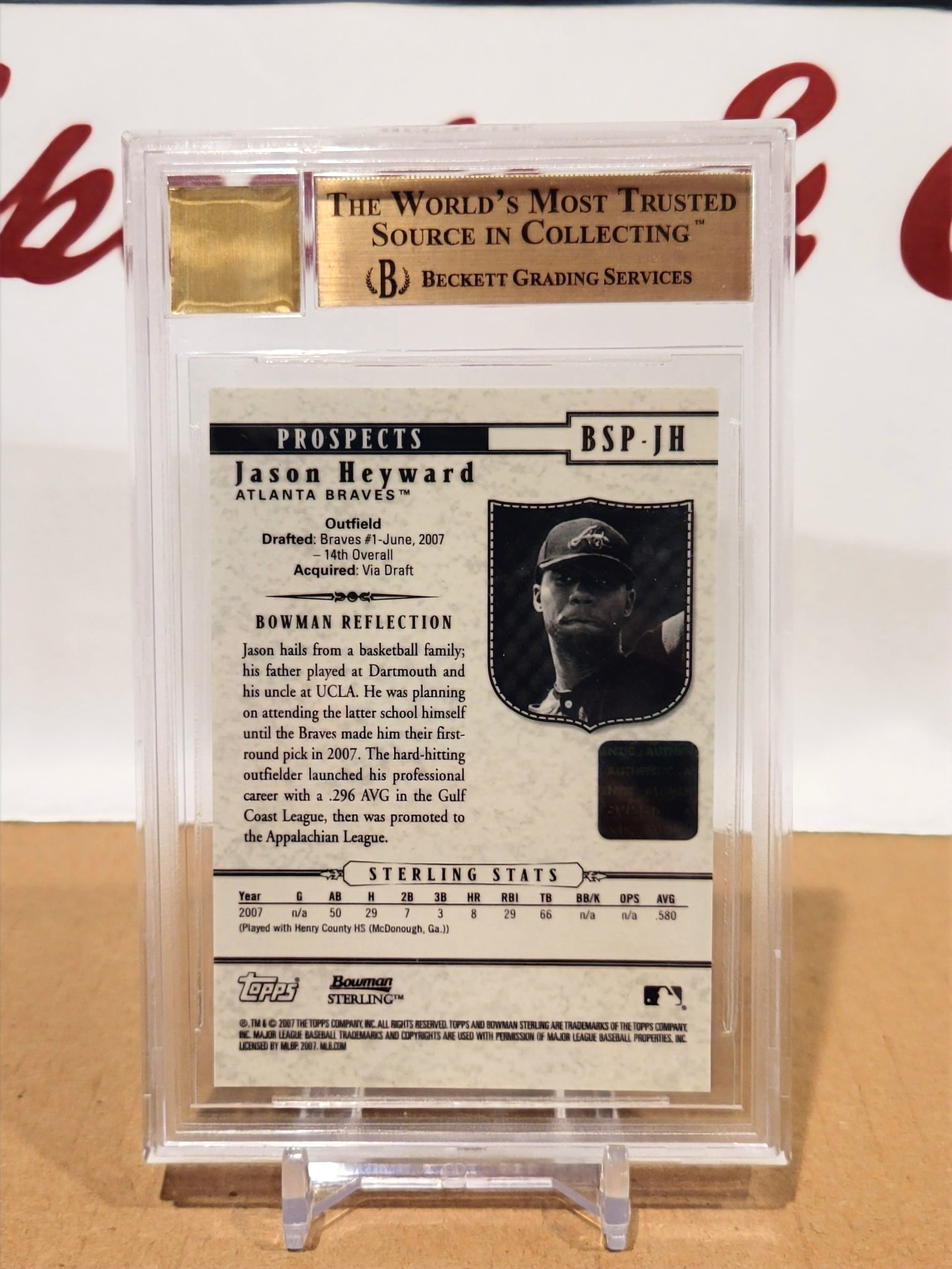 Jason Heyward Bowman AUTO RC - Beckett 9.5 image 1