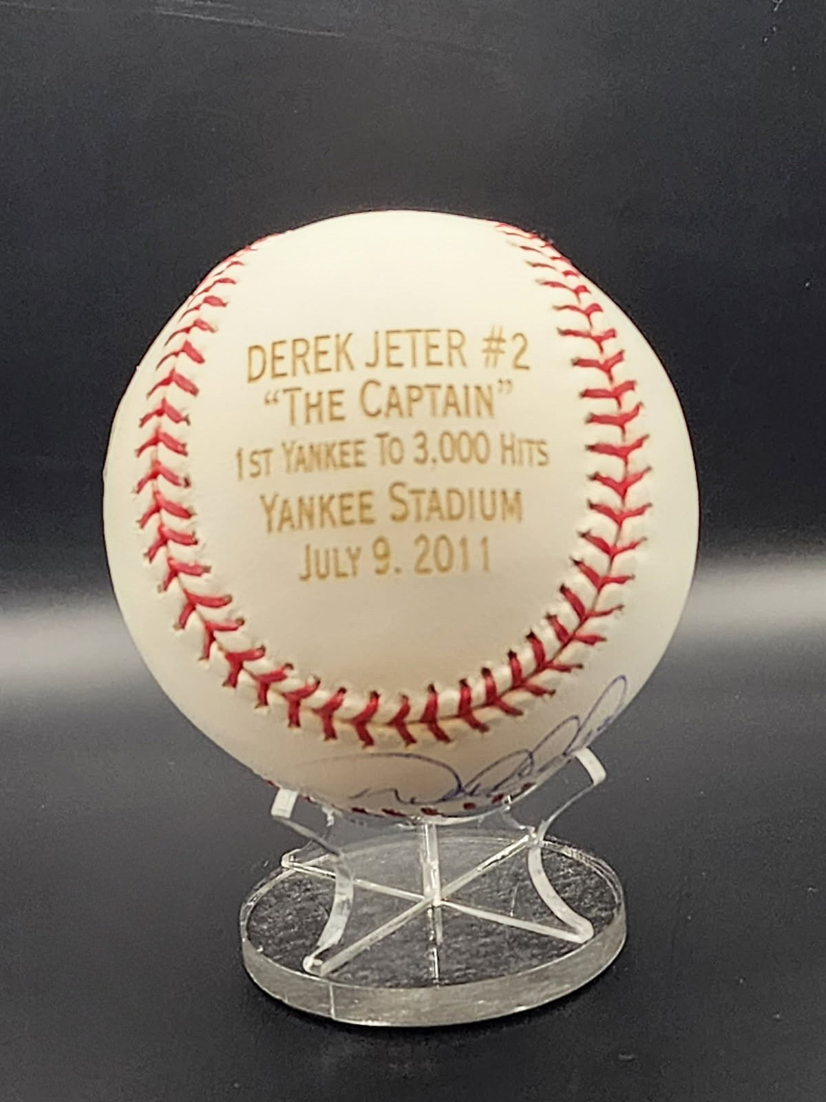 Derek Jeter Signed/Auto Laser Etched 3,000 Hit L.E. /500 ball - New York Yankees image 1