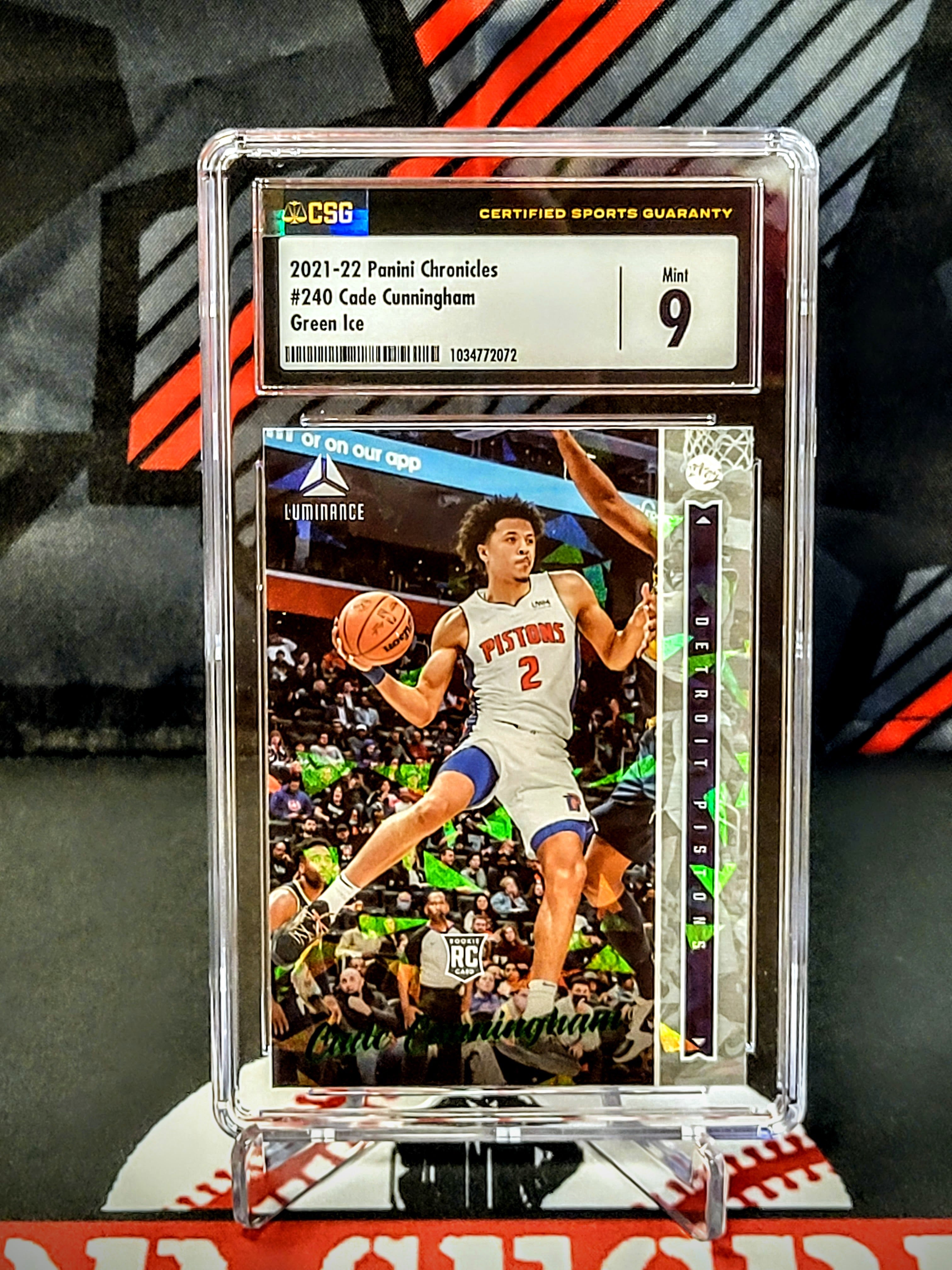 Cade Cunningham Pistons 2021-22 Luminance RC Green Ice (Fanatics) Graded - CSG 9 image 0