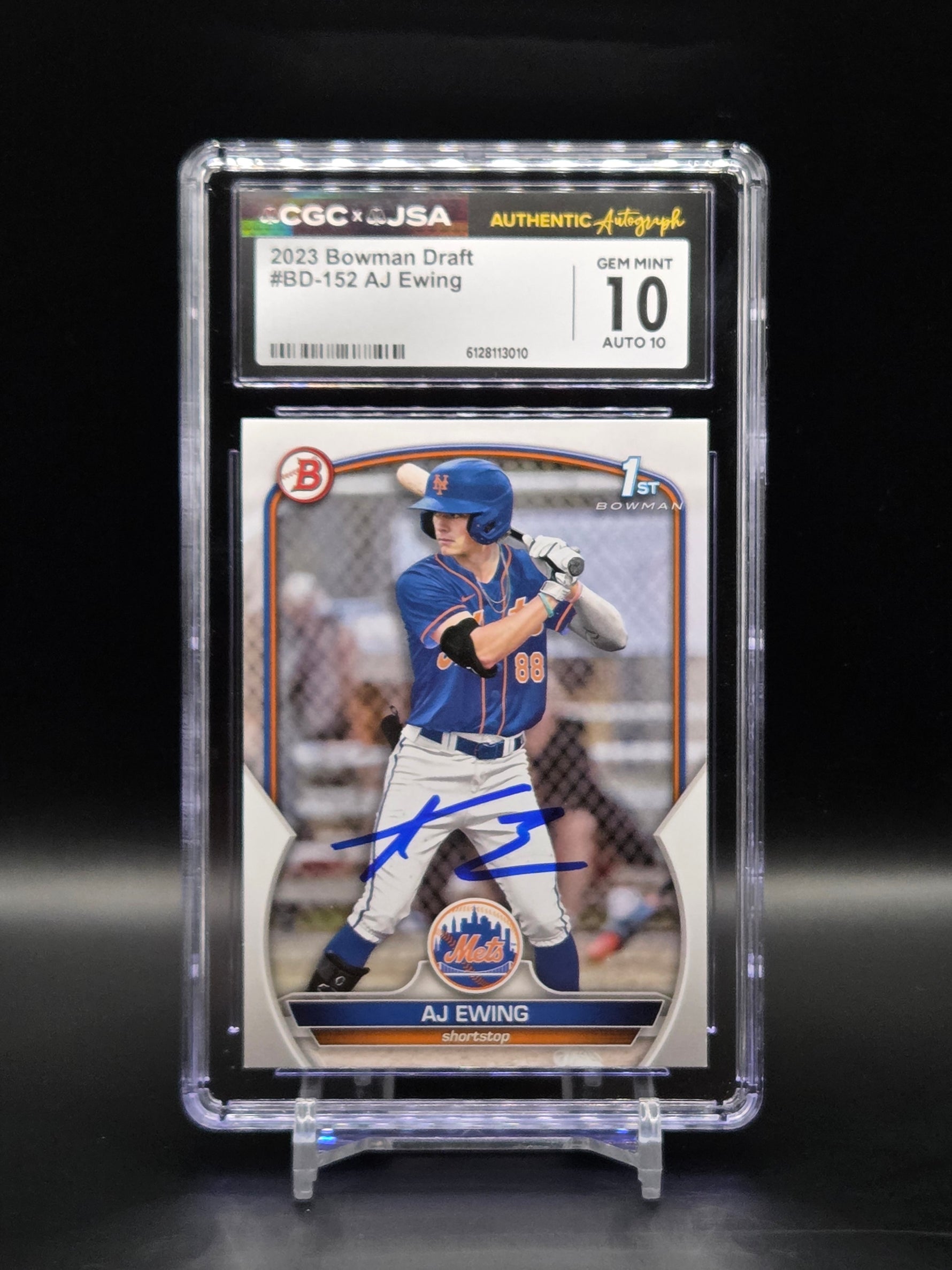 AJ Ewing NY Mets 2023 1st Bowman AUTO BD-152 - Graded CGC 10/JSA 10