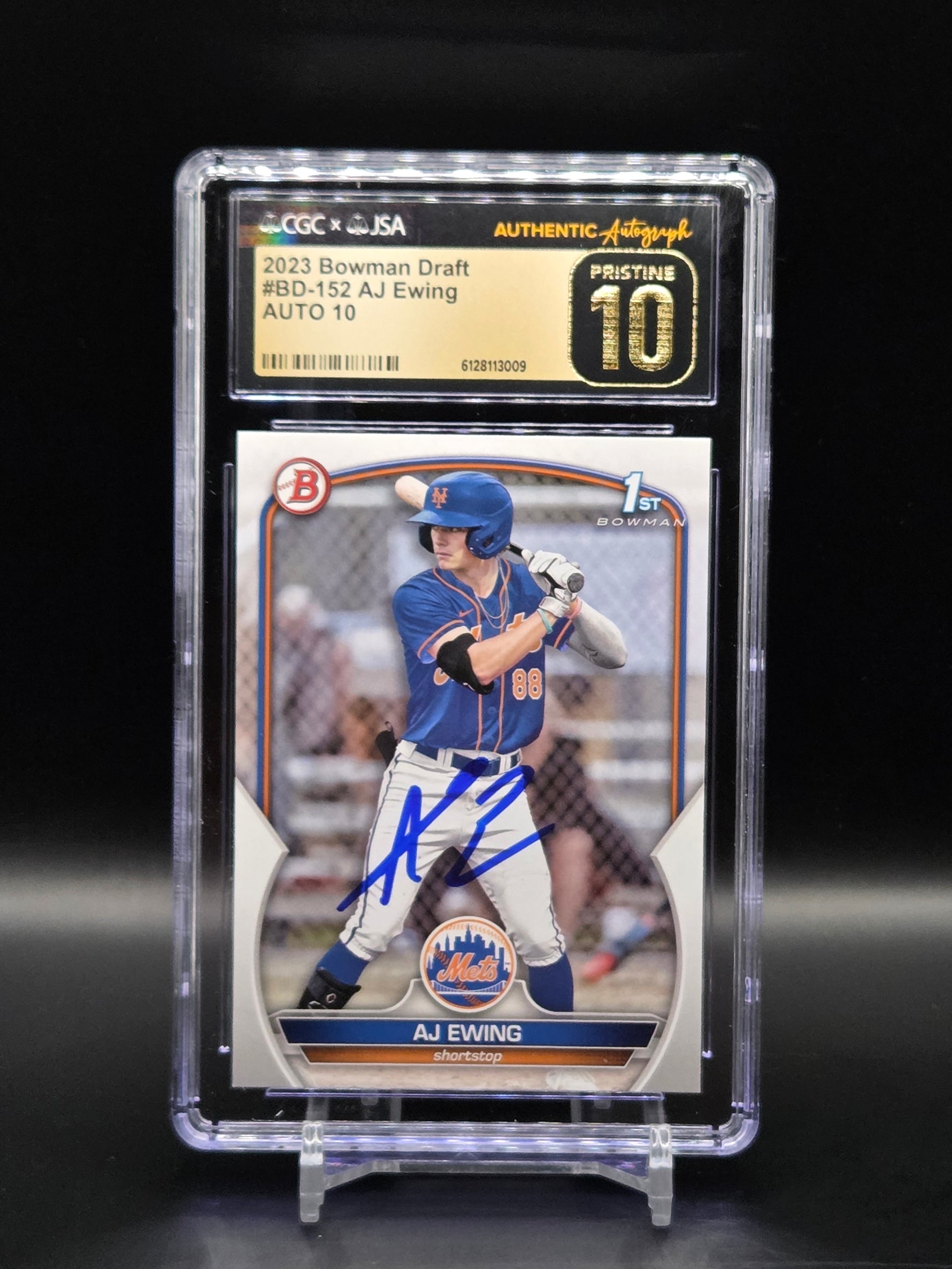 AJ Ewing NY Mets 2023 1st Bowman AUTO BD-152 - Graded CGC 10 Pristine