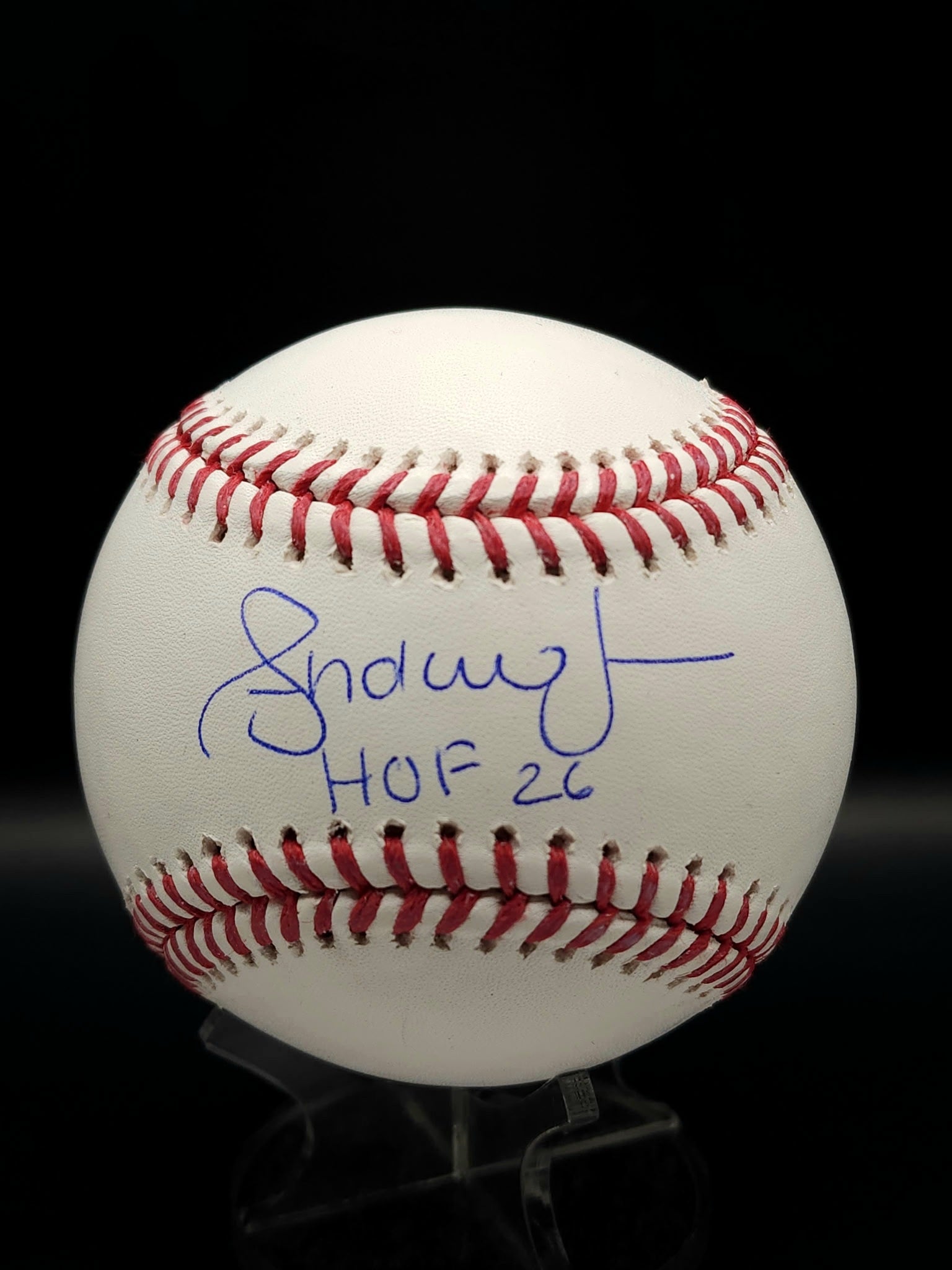 Andruw Jones Signed OMLB Baseball with Inscription - "HOF 26"