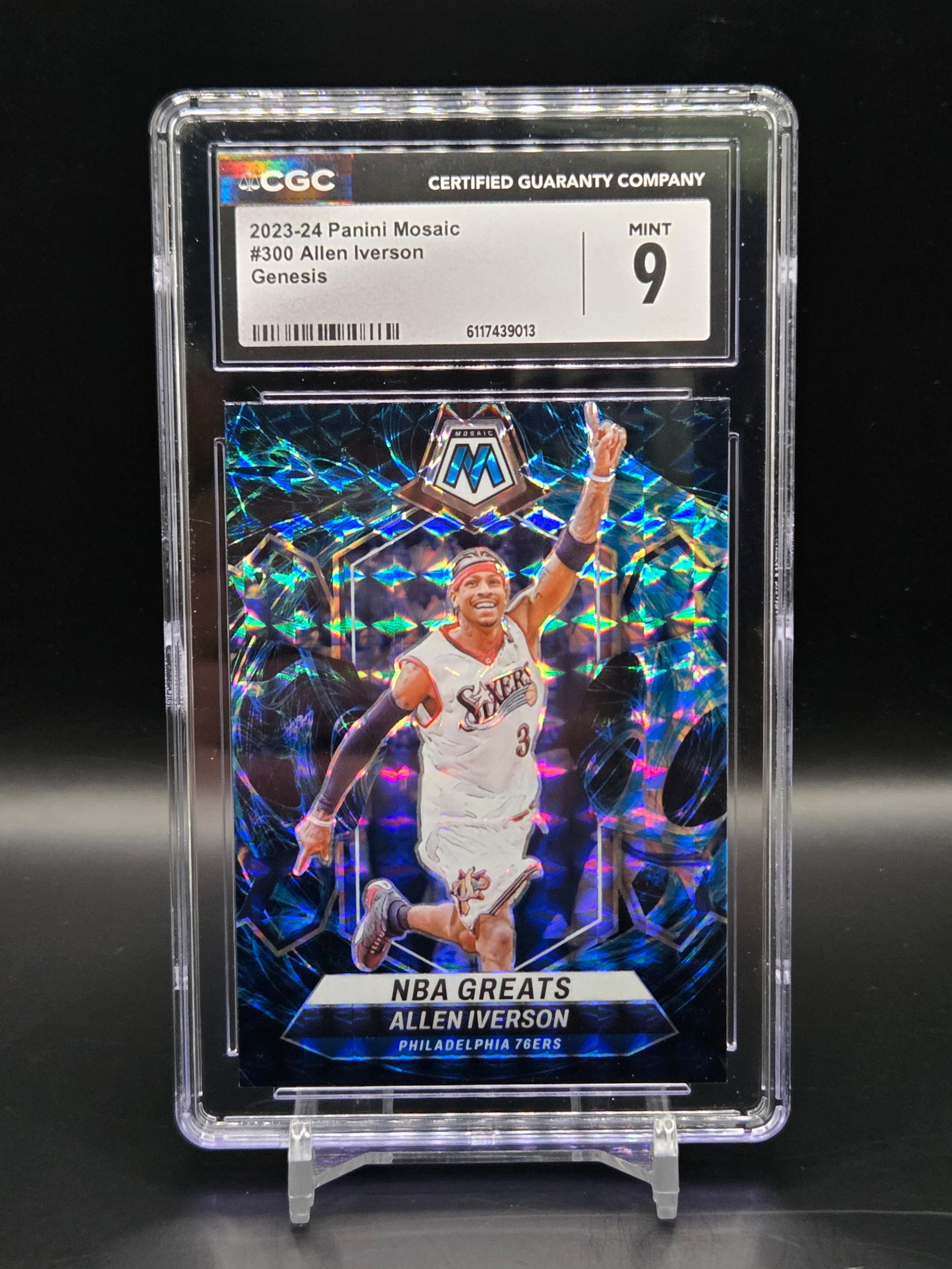 Allen Iverson PHI 76ers Panini Mosaic Genesis Case Hit SSP #300 - CGC 9