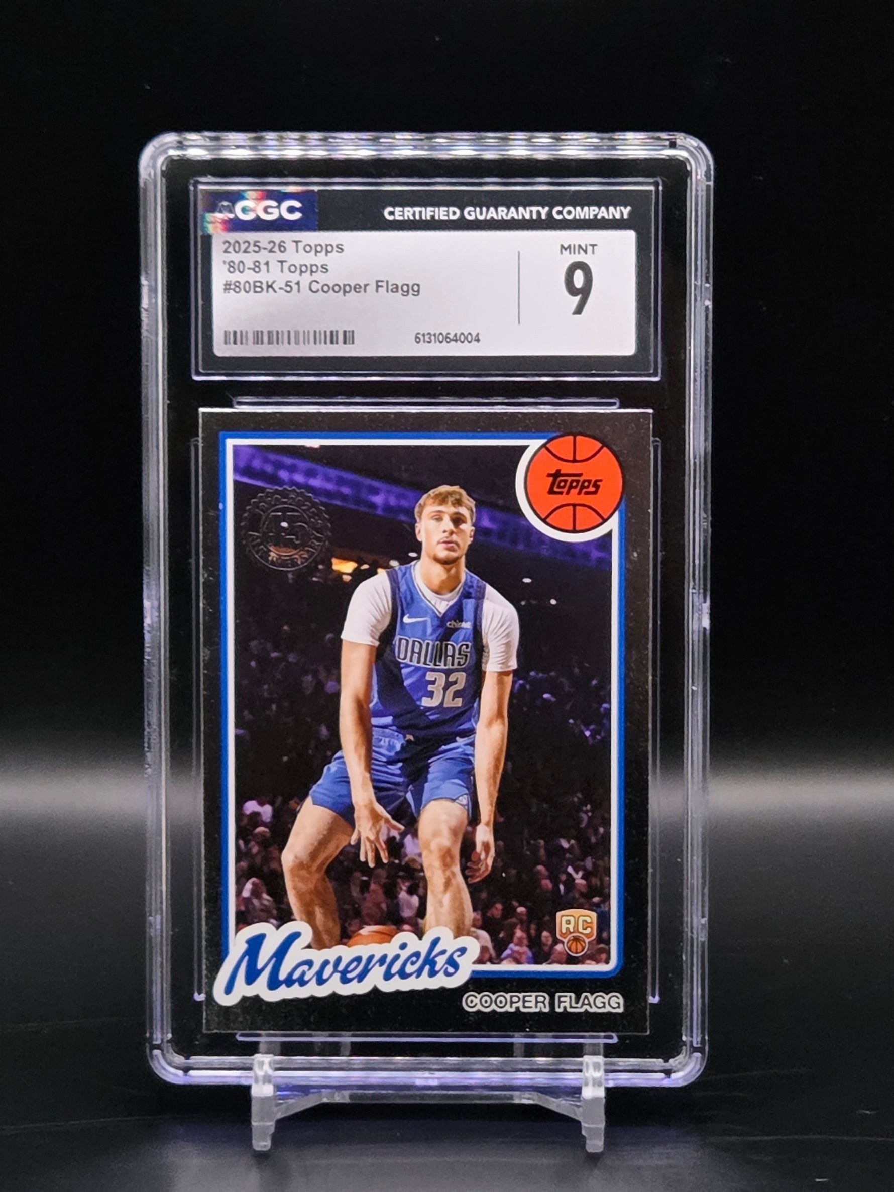 Cooper Flagg Topps 2025-26 #80BK-51 35th Anniversary Dallas Mavericks - Graded CGC 9