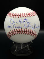 Don Mattingly Yankees Signed OMLB with .996 Fielding Percentage Inscription