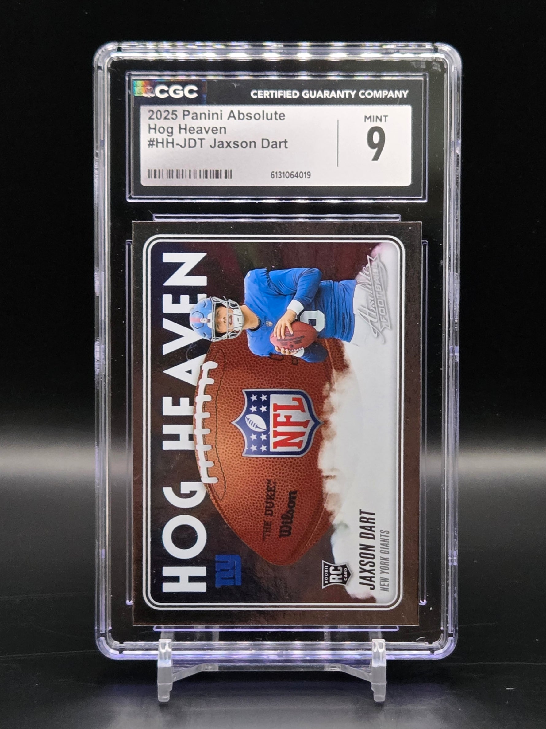 Jaxson Dart 2025 Absolute #HH-JDT Hog Heaven RC New York Giants - Graded CGC 9 MINT